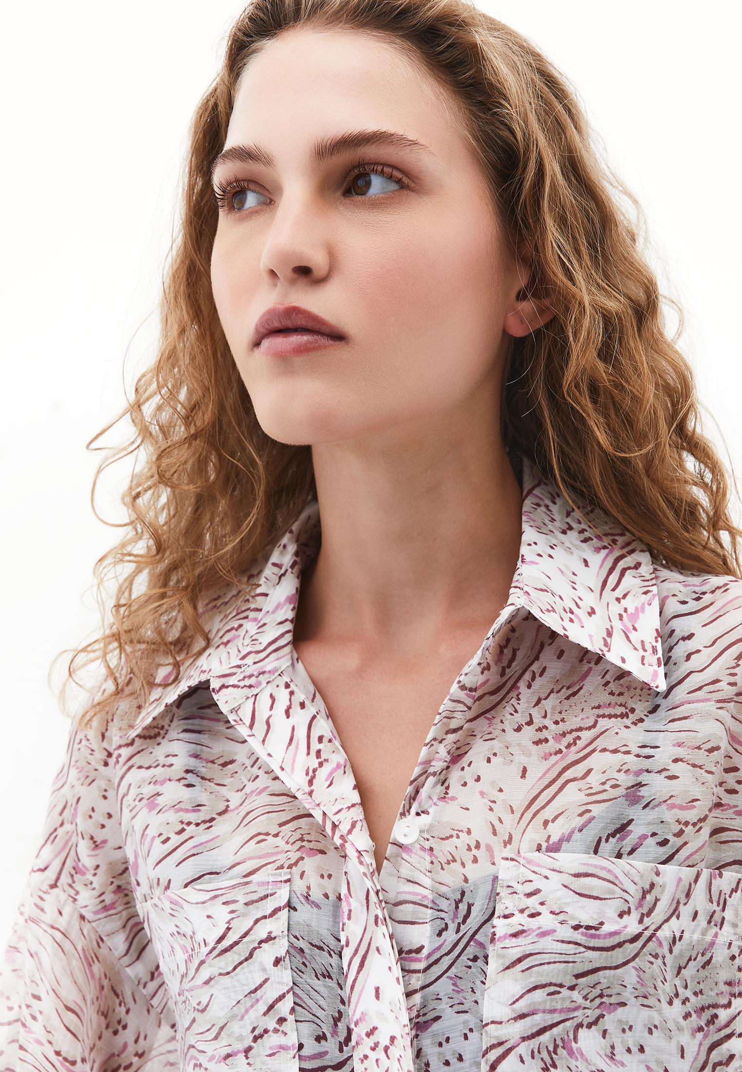 Lyocell Shirt With Button Details - ABSTRACT COMB