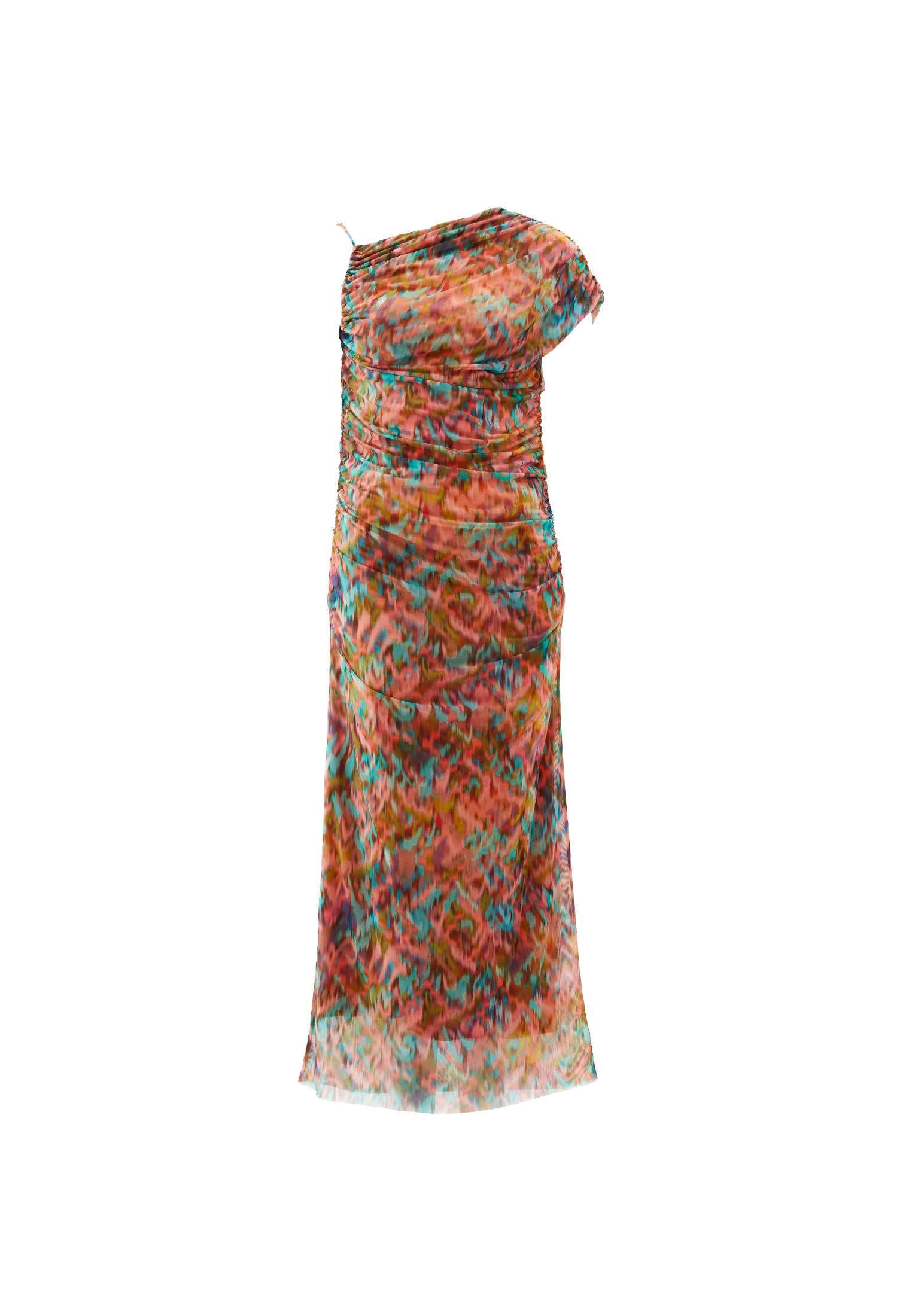 Asymmetric Midi Dress - ABSTRACT COMB