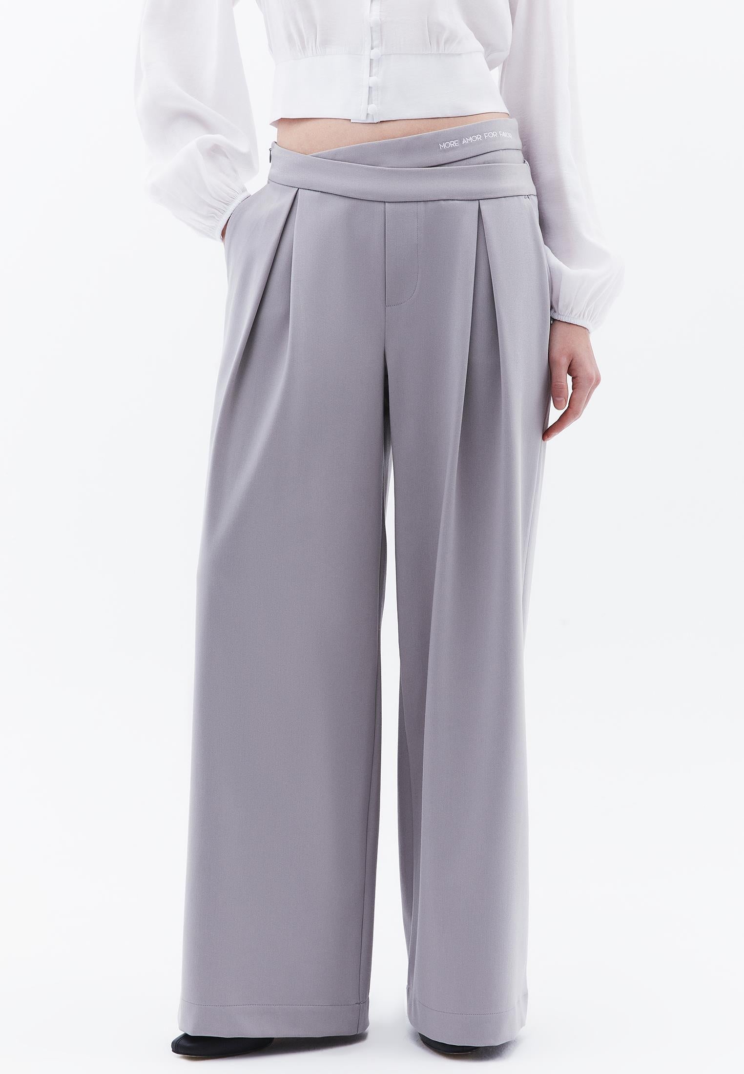 Wide Leg Trousers With Belt Detail - ALLOY