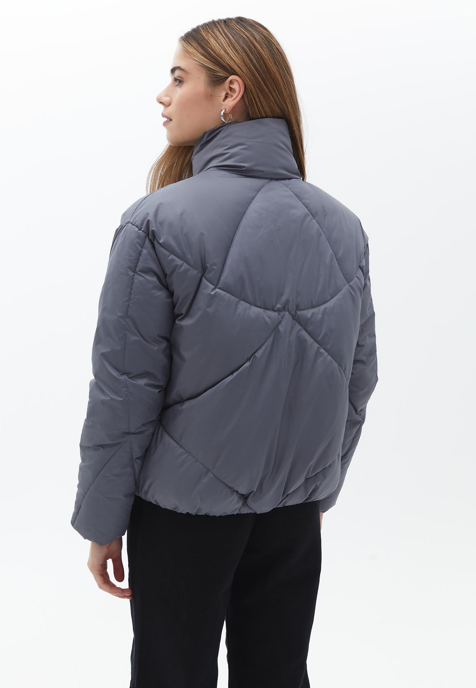 High Neck Long Sleeve Coat - ALLOY