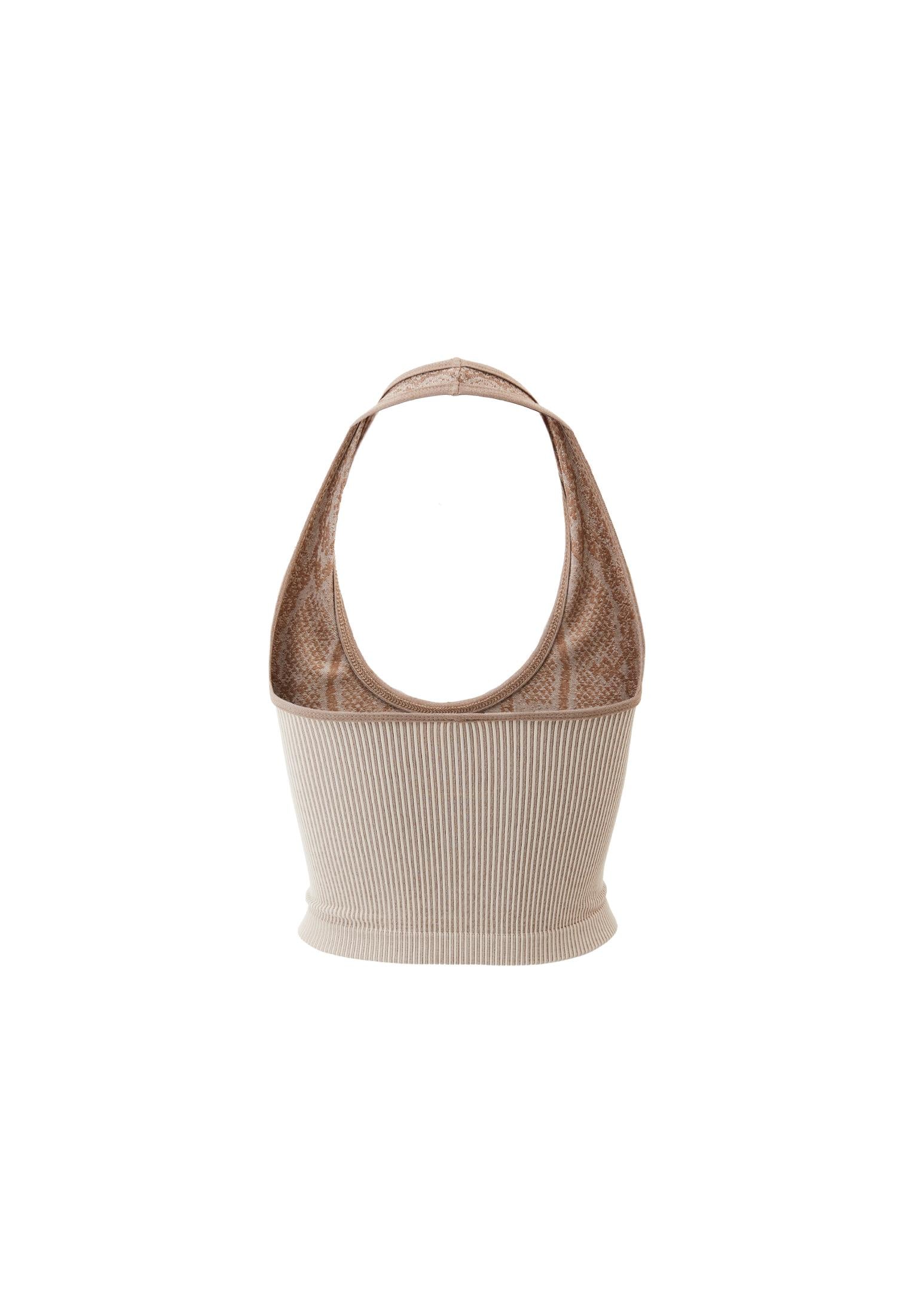 High Neck Tank Top - ALMOND ANIMAL COMB