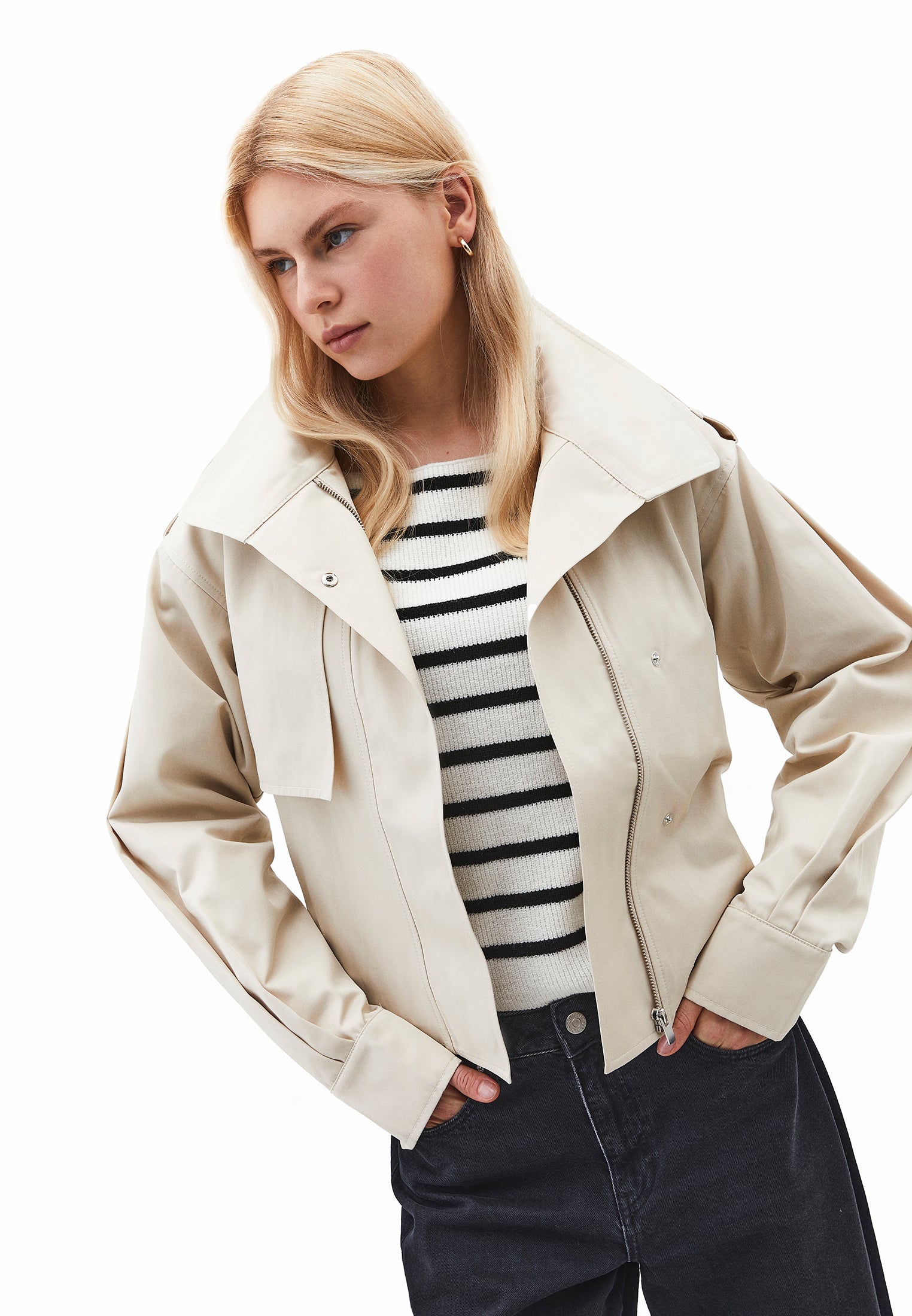 Oversize Trenchcoat - ALMOND MILK