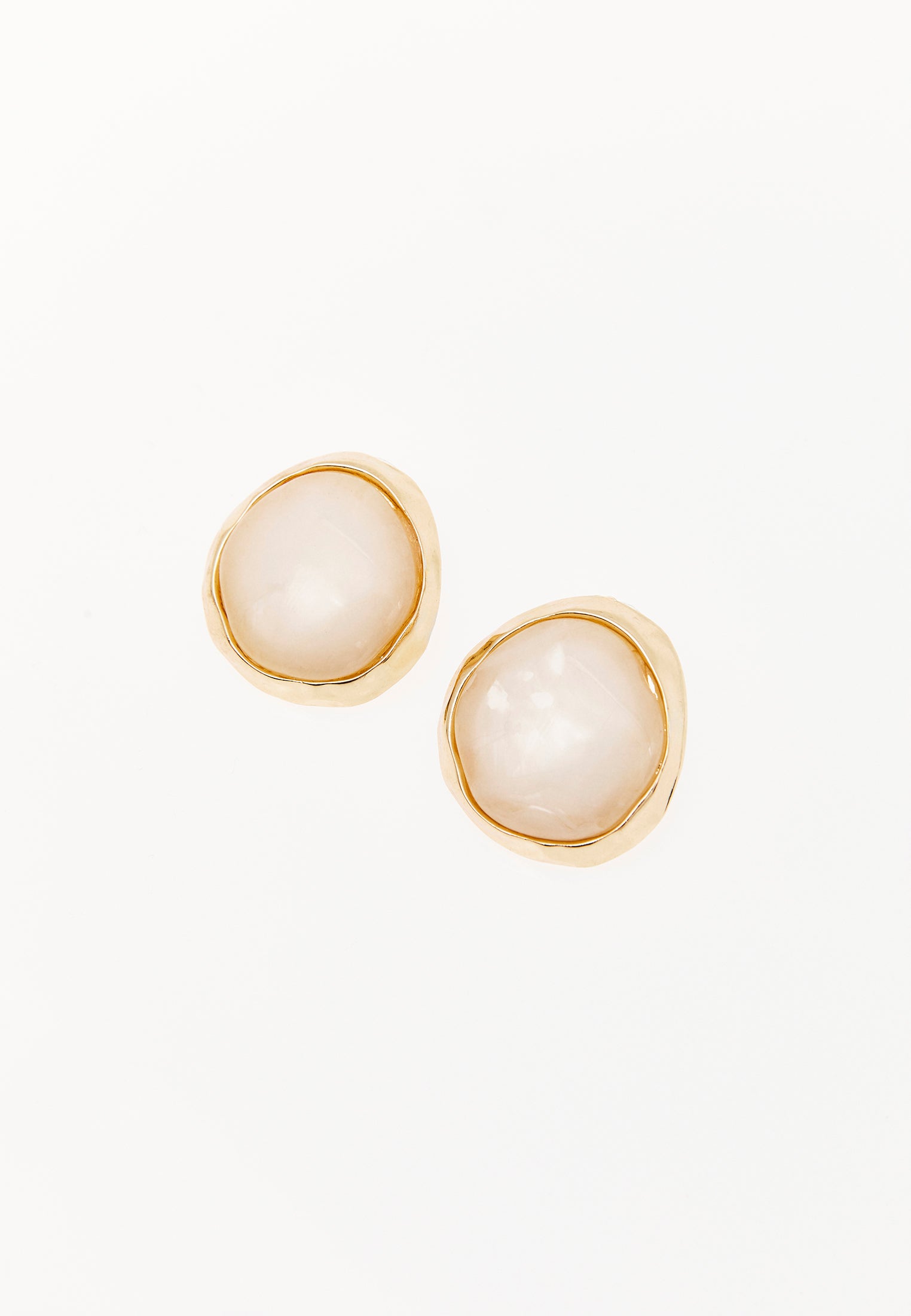 Earring In Round Shape - ALMOND MILK