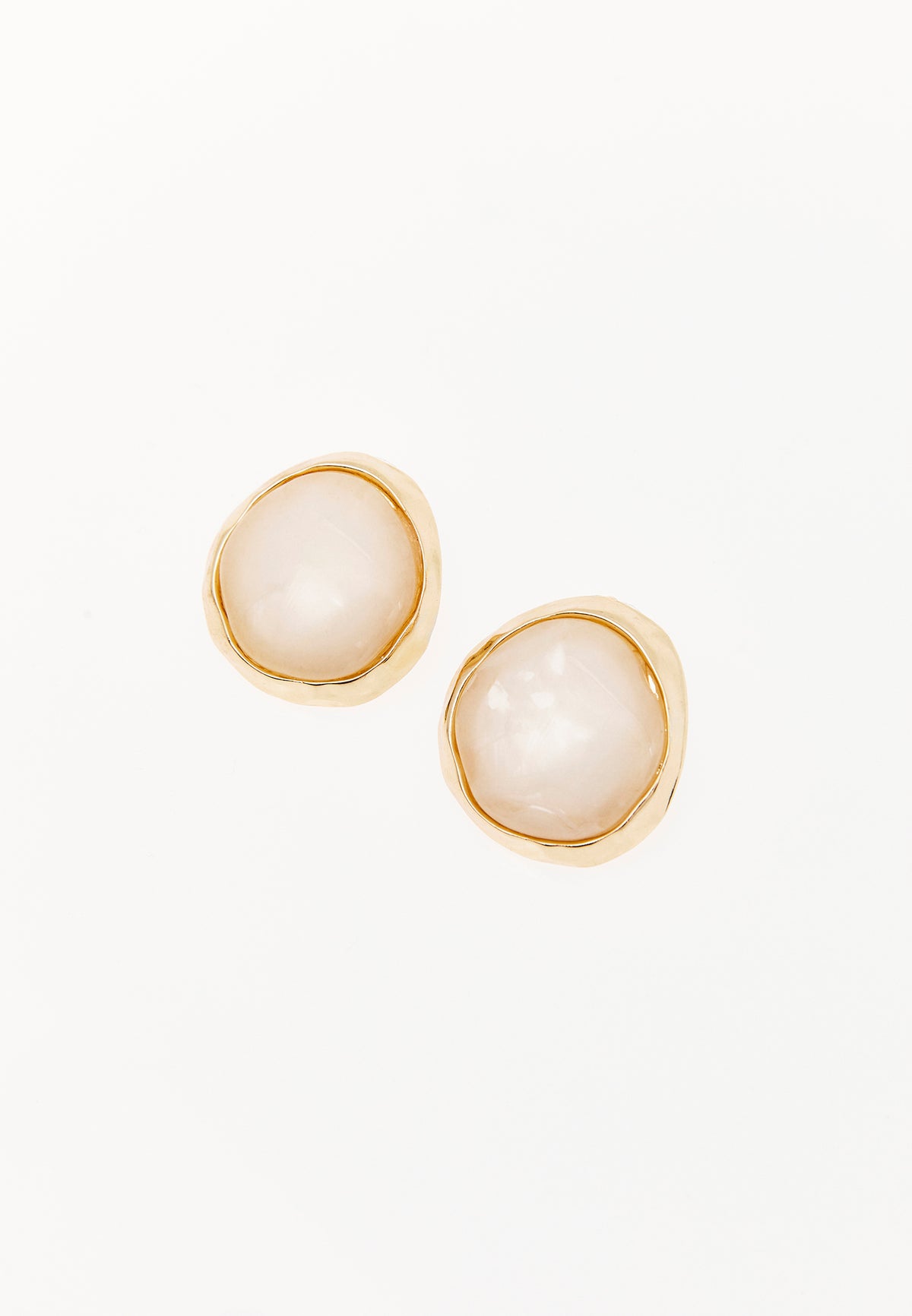 Earring In Round Shape - ALMOND MILK