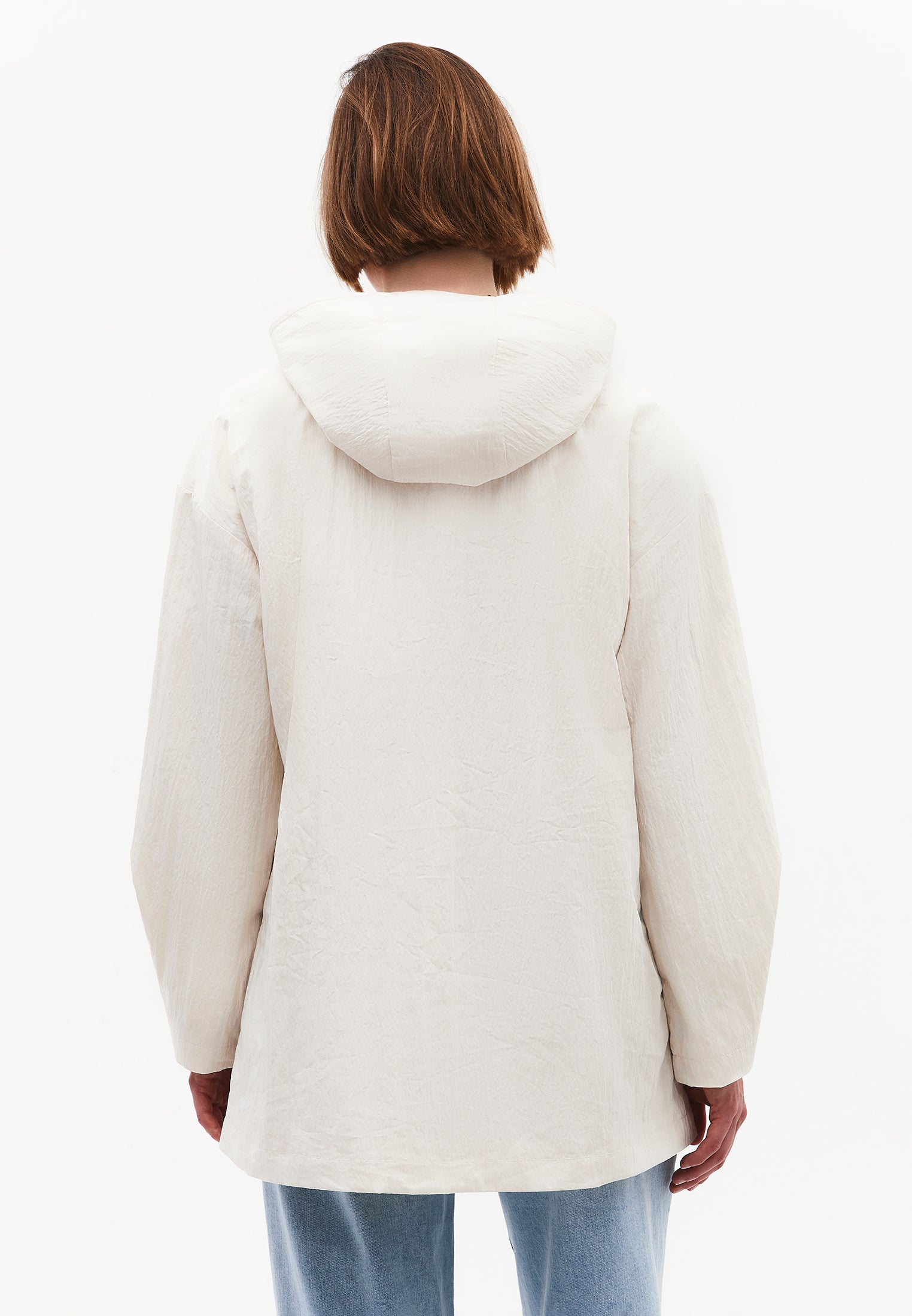 Hooded Jacket With Multiple Pocket Details - ALMOND MILK