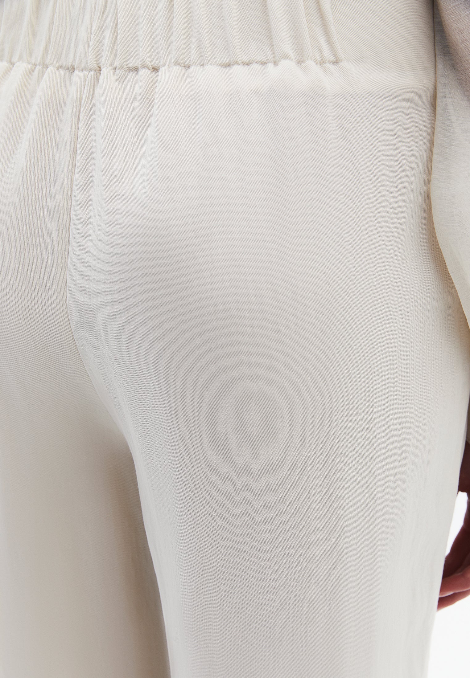 Wide Leg Ultra High Waist Pocket Detail Pants - ALMOND MILK