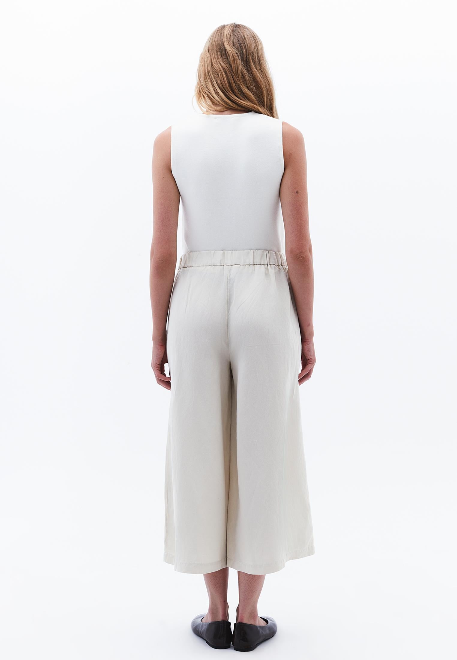 Ultra High Waist Culotte - ALMOND MILK