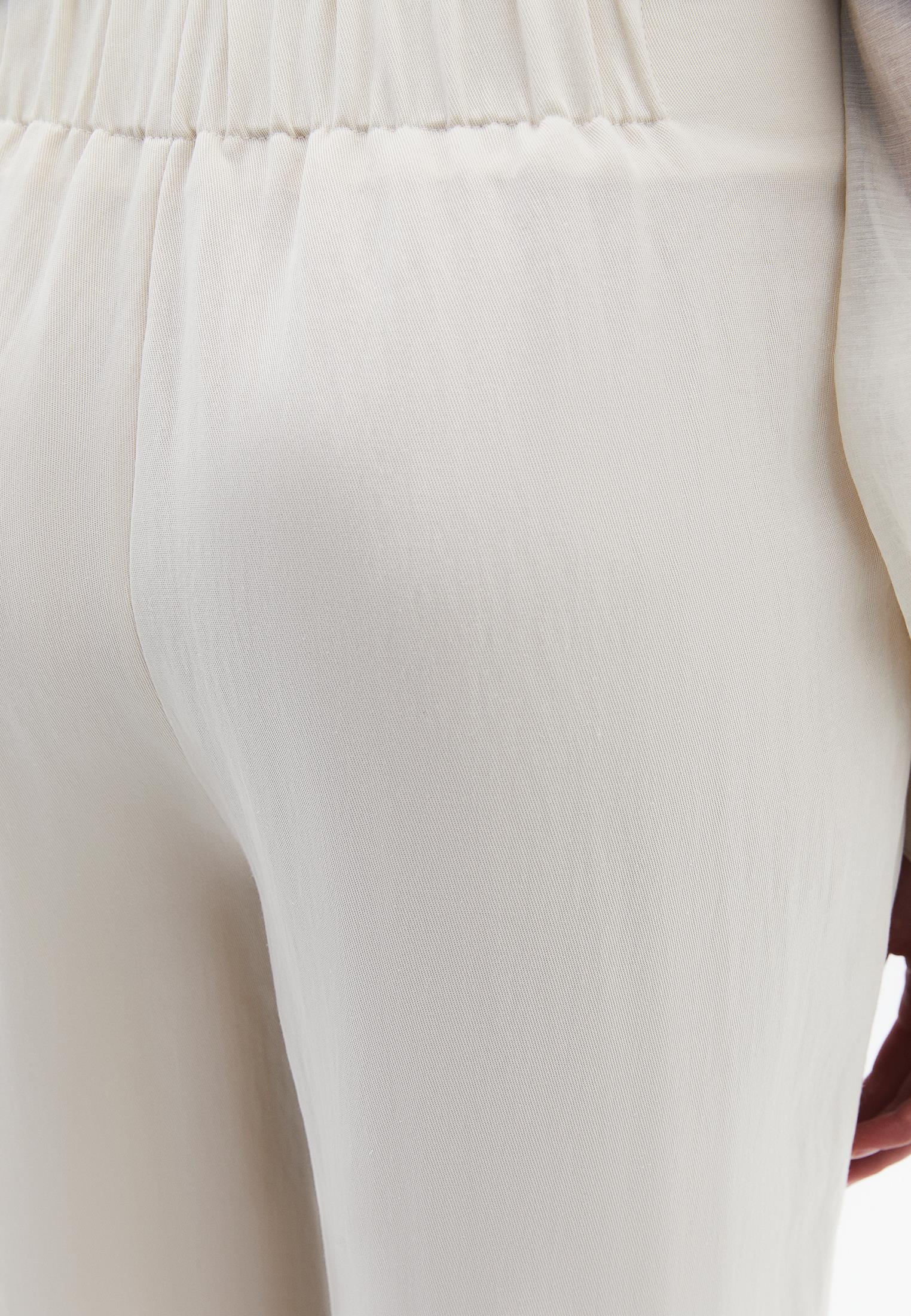 Wide Leg Ultra High Waist Pocket Detail Pants - ALMOND MILK