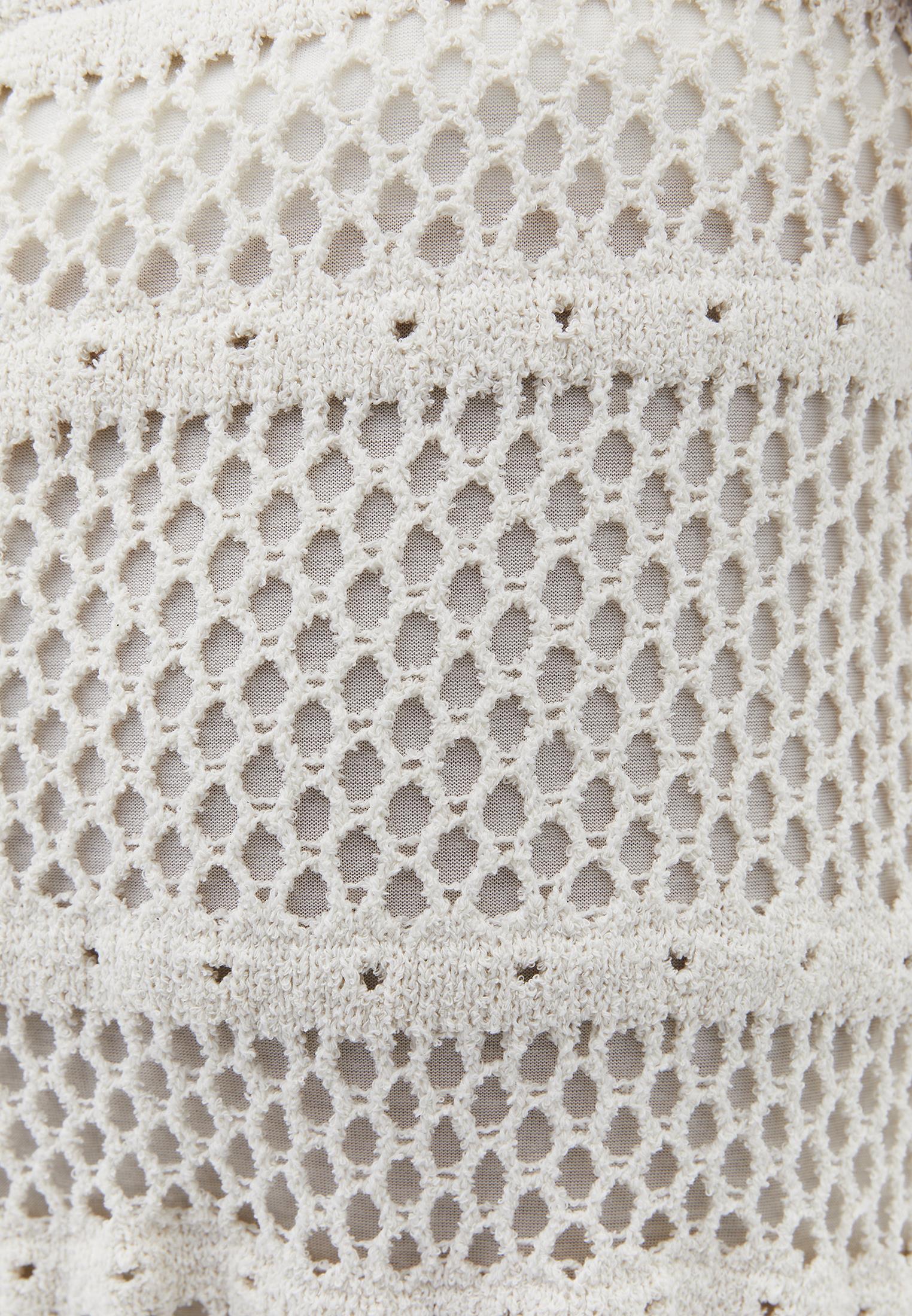 Midi Length Openwork Skirt - ALMOND MILK