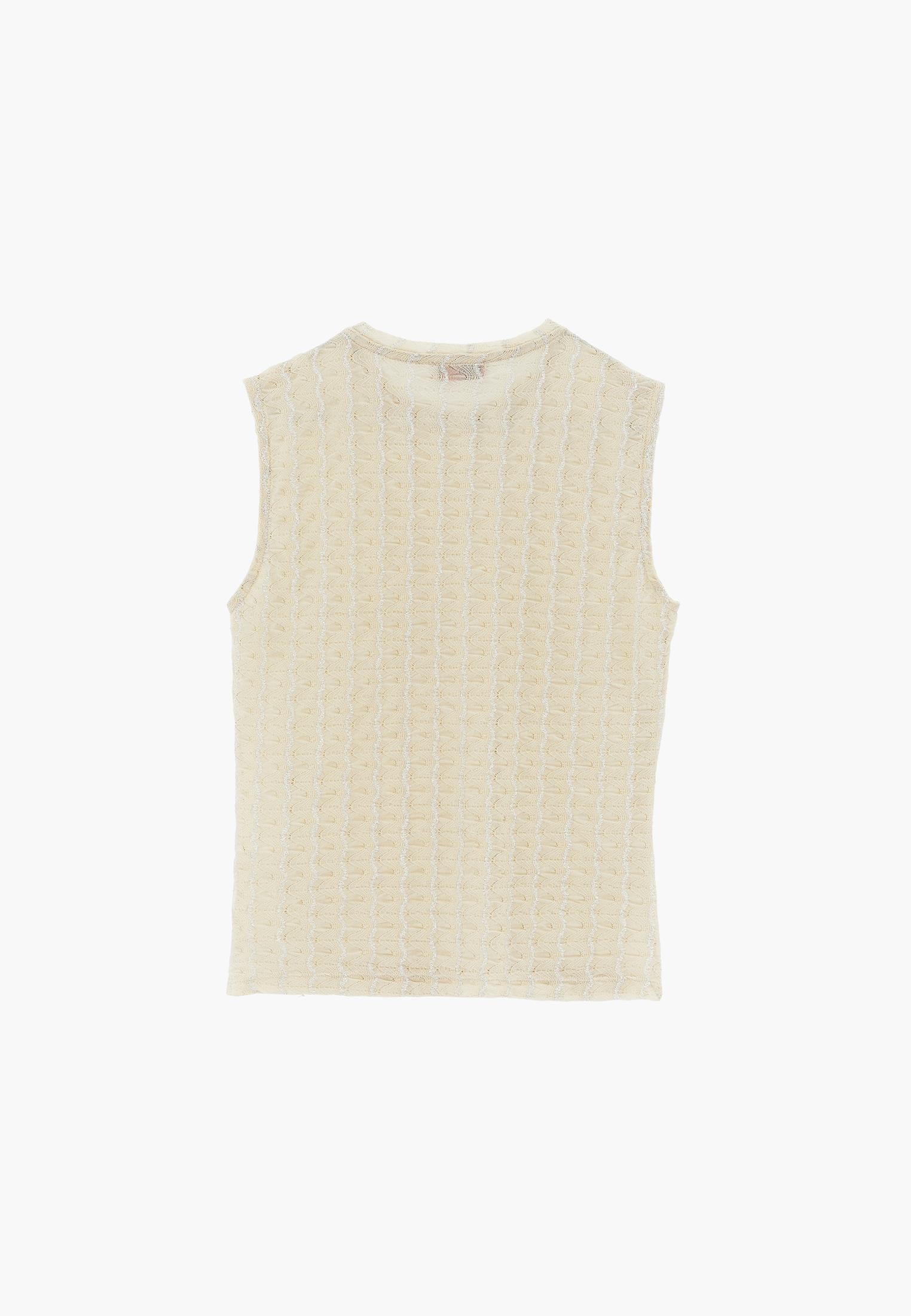 Fitted Standard Tank Top With Buckle Detail And Crew Neck - ALMOND MILK