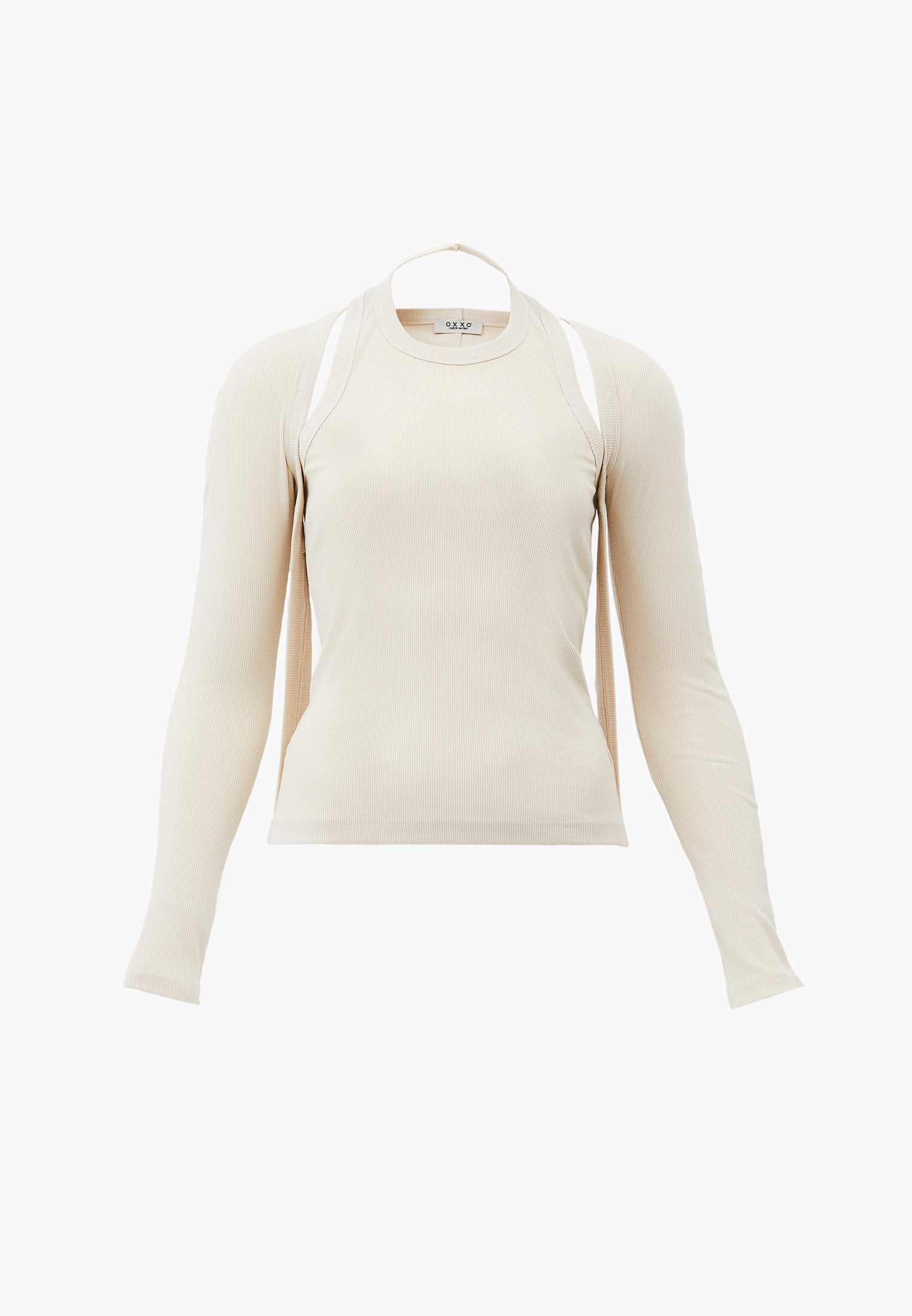 Halter Neck Sleeveless Blouse - ALMOND MILK