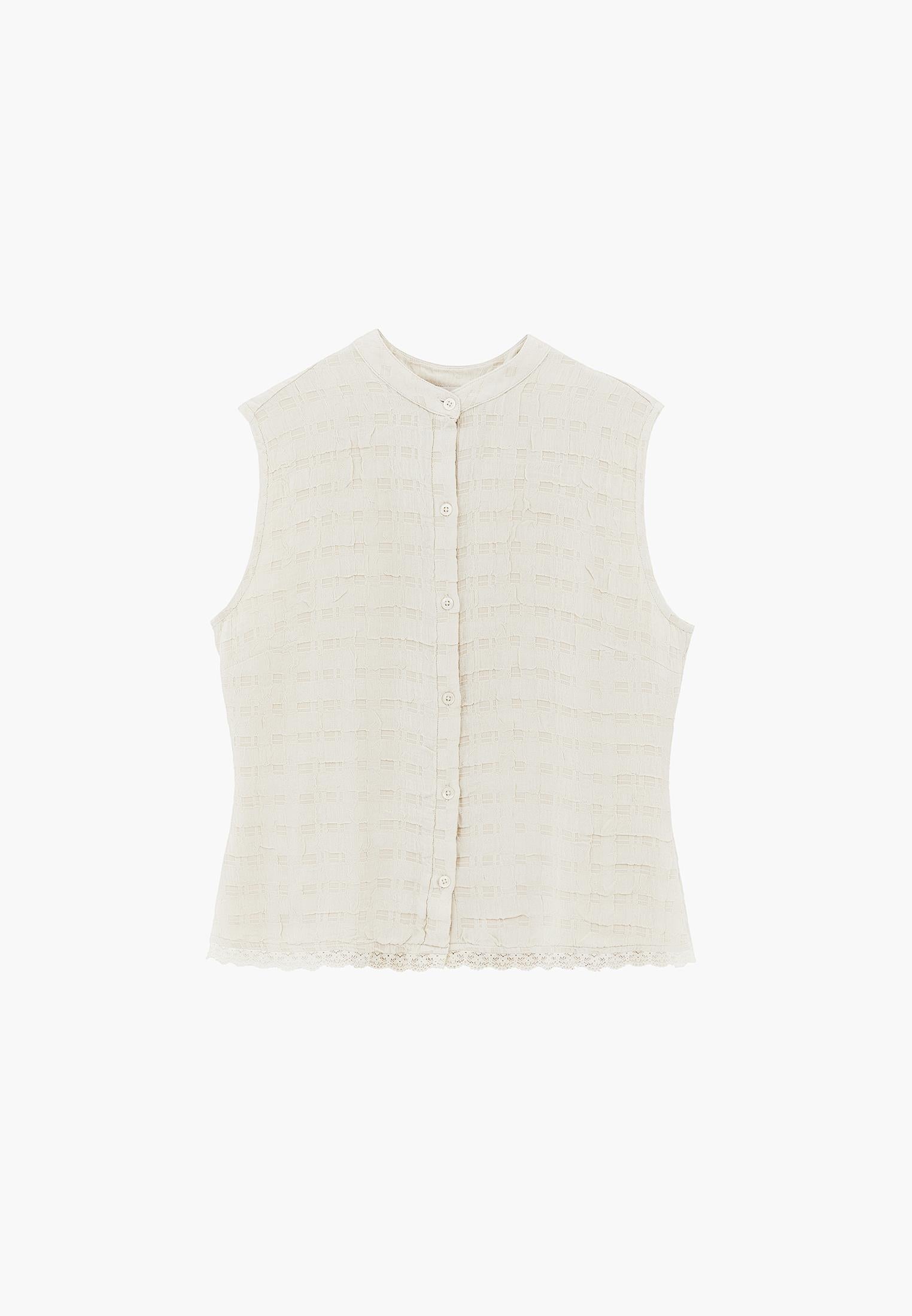 Bohemian Style Midi Blouse - ALMOND MILK