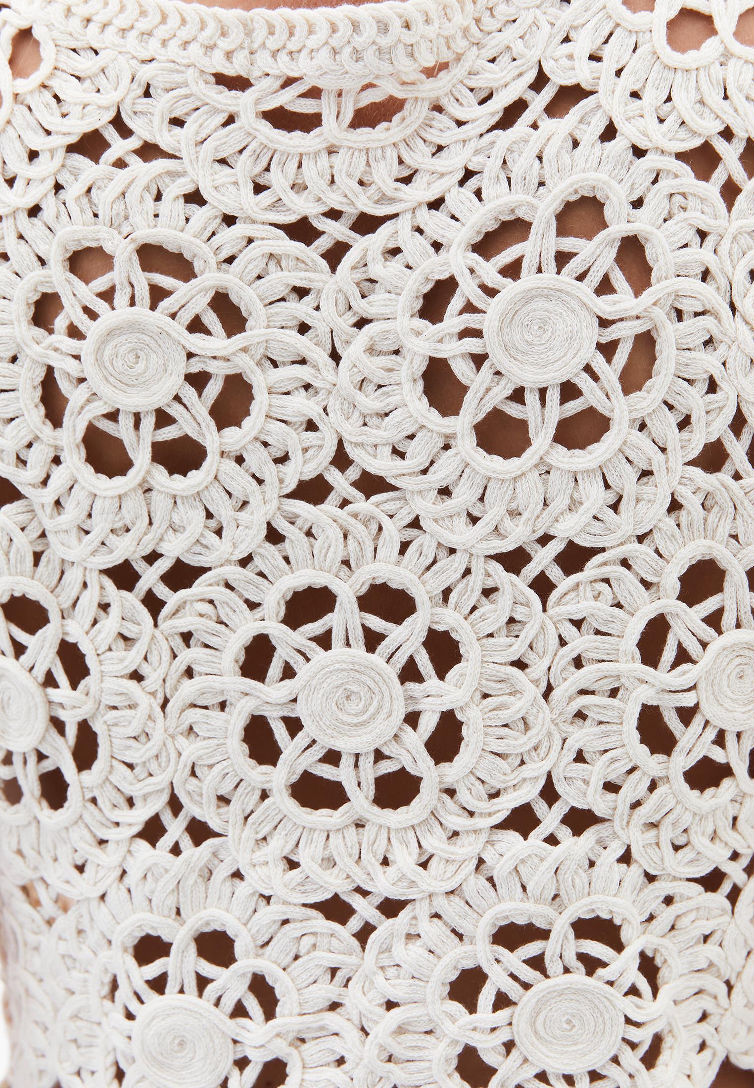 Sleeveless Blouse With Crew Neck - ALMOND MILK