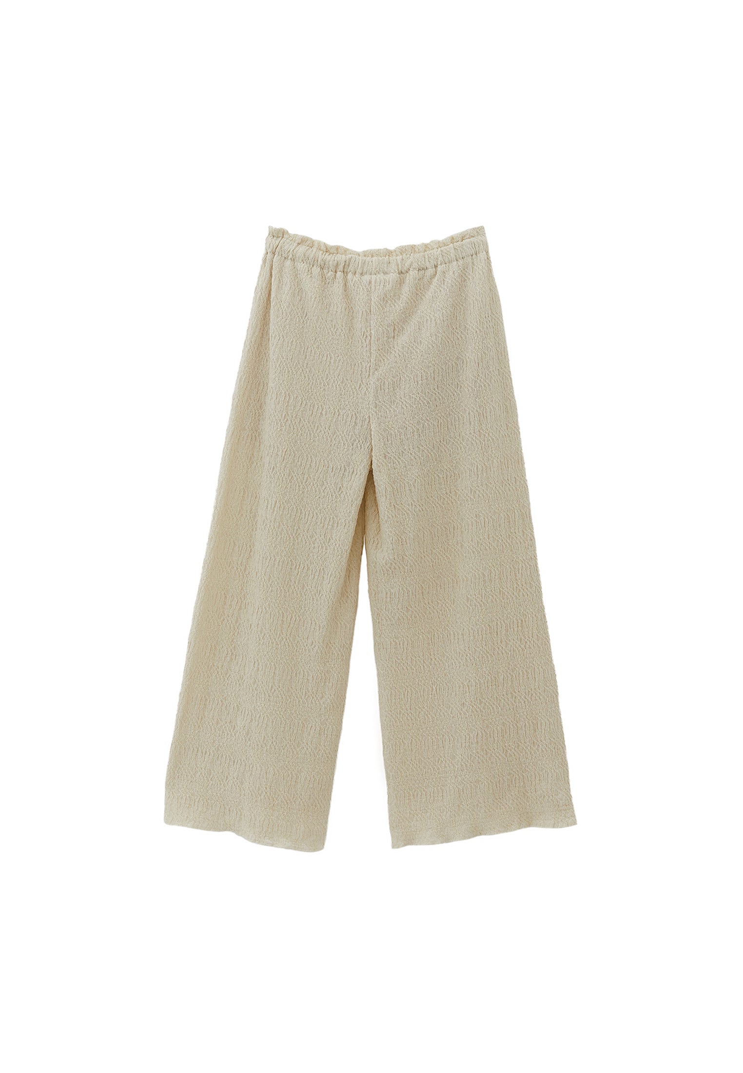 High Waist Midi Culotte Pants - ALMOND MILK