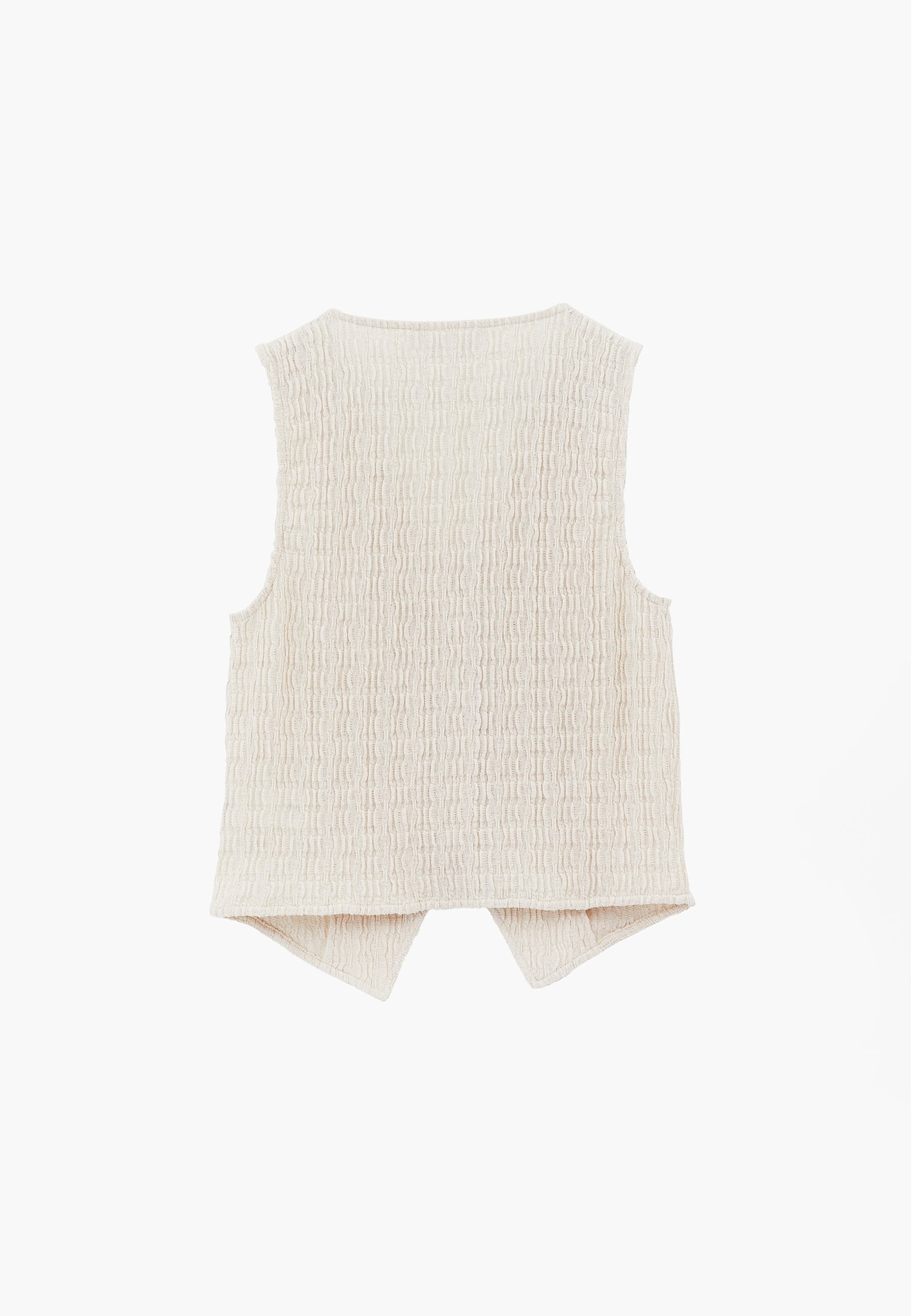 V Neck Closed Form Vest - ALMOND MILK