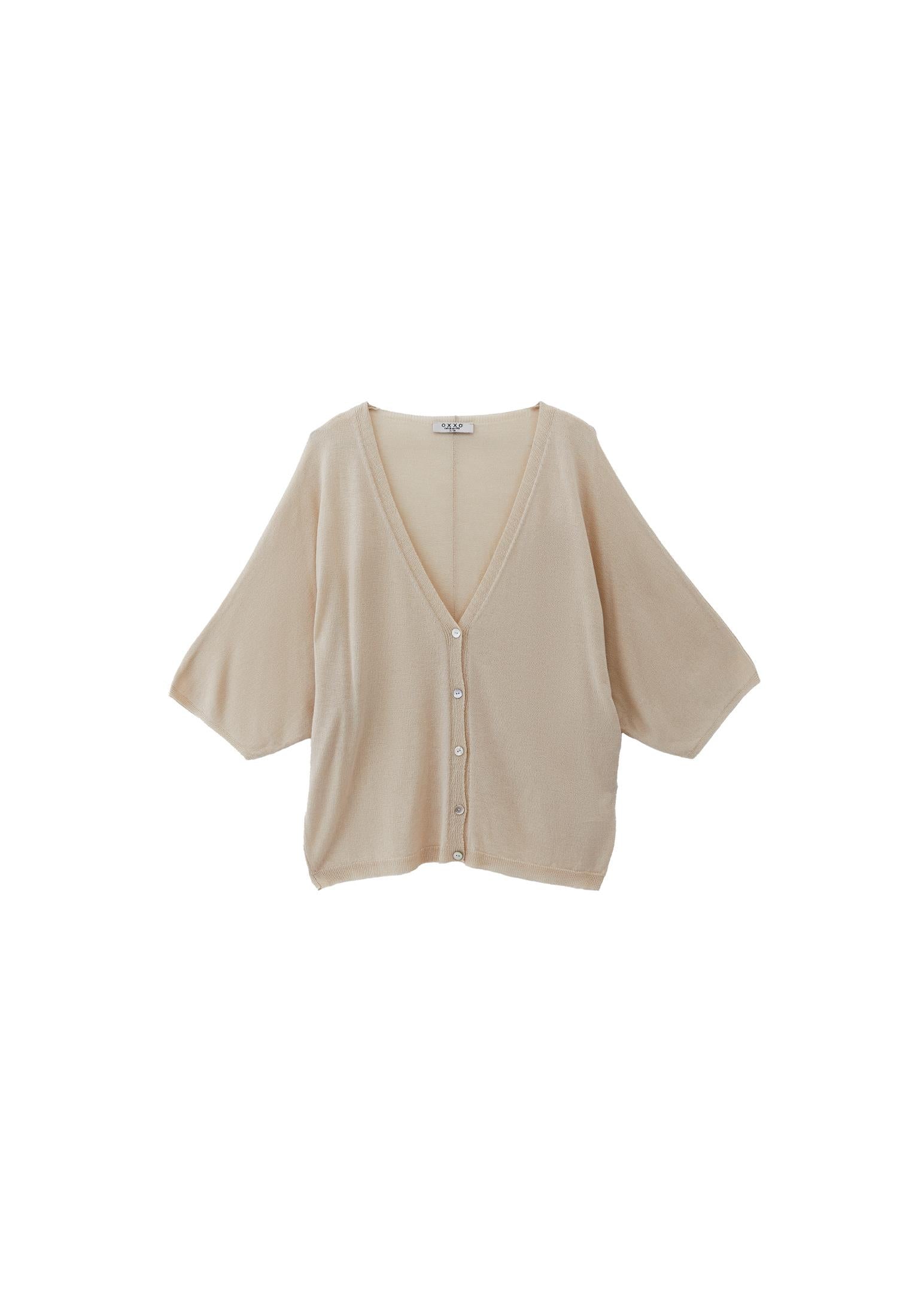 Tunic Cardigan Women Long Sleeve Batwing Sleeve - ALMOND MILK