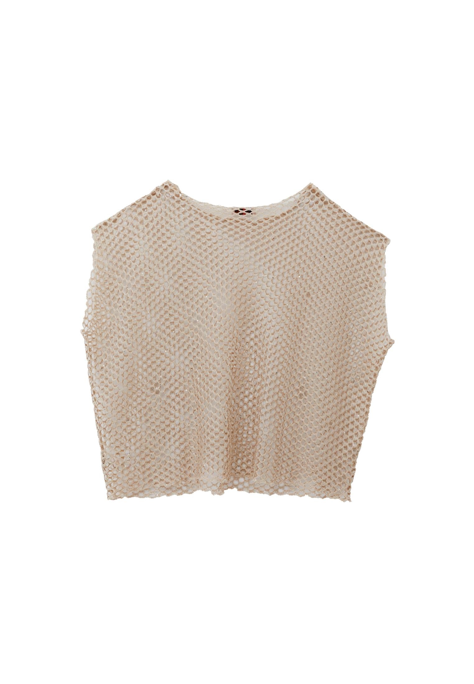 Oversize Tunic Blouse Boat Neck - ALMOND MILK