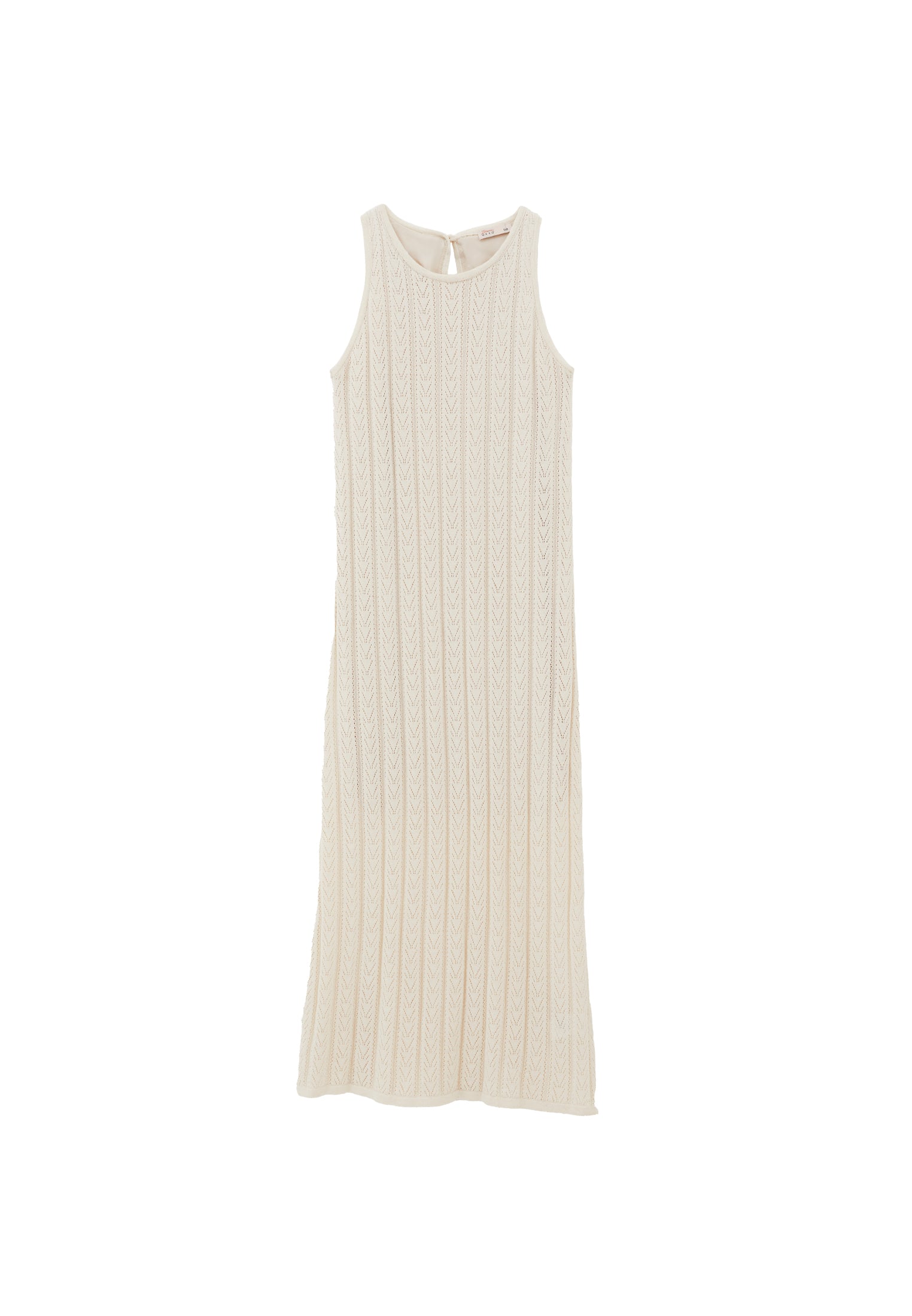 Long Dress With Ruffle Details - ALMOND MILK