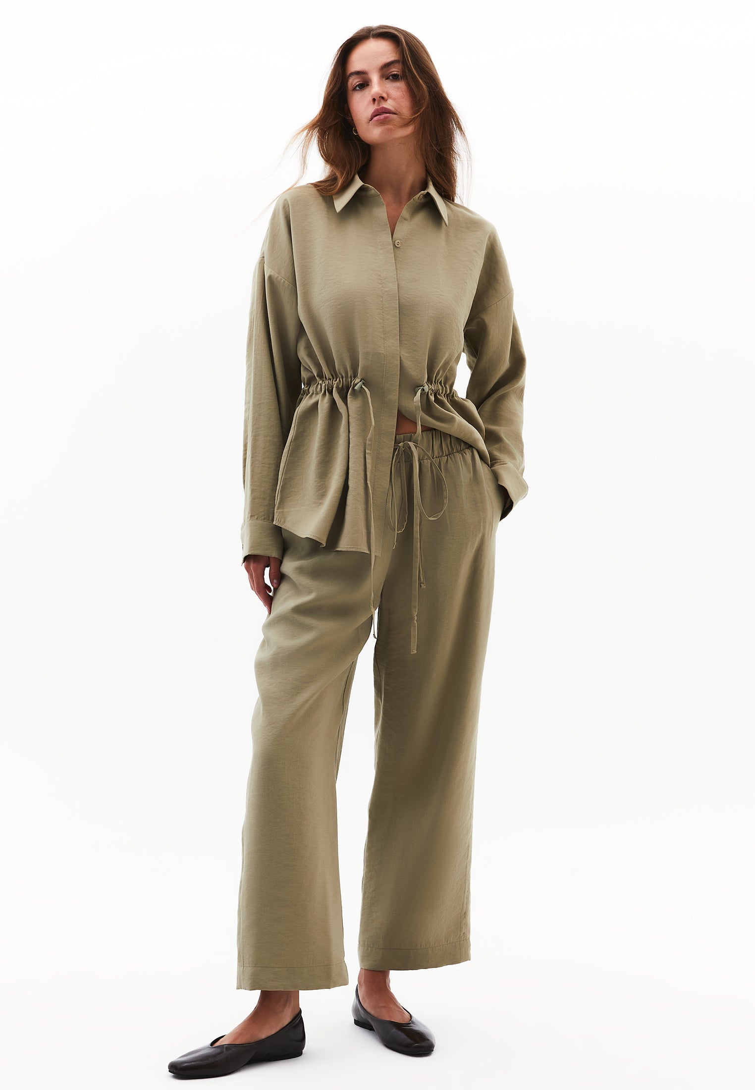 High Waist Elastic Pants - ALOE