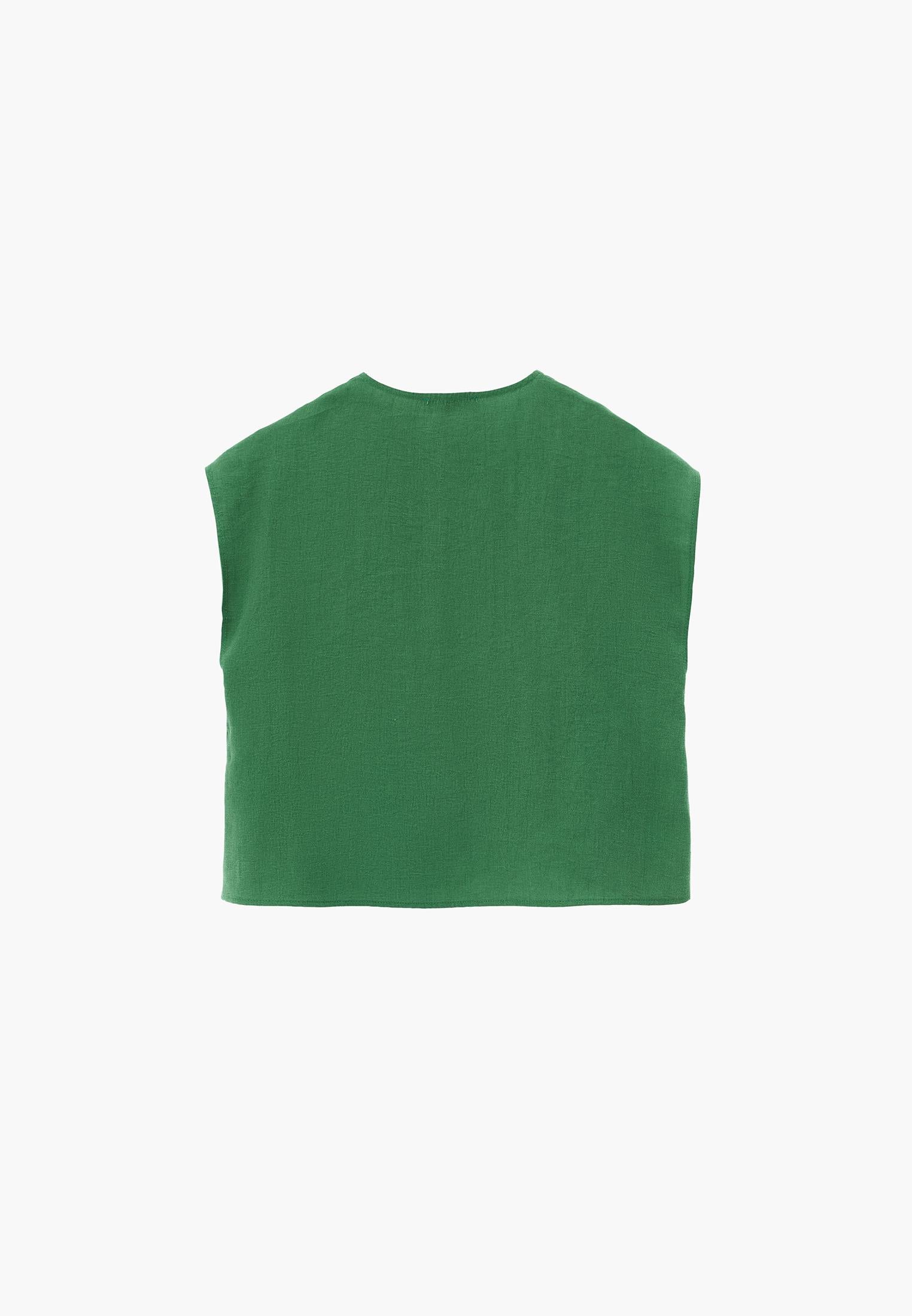 Loose Blouse With Boat Neck And Button Details - AMAZON