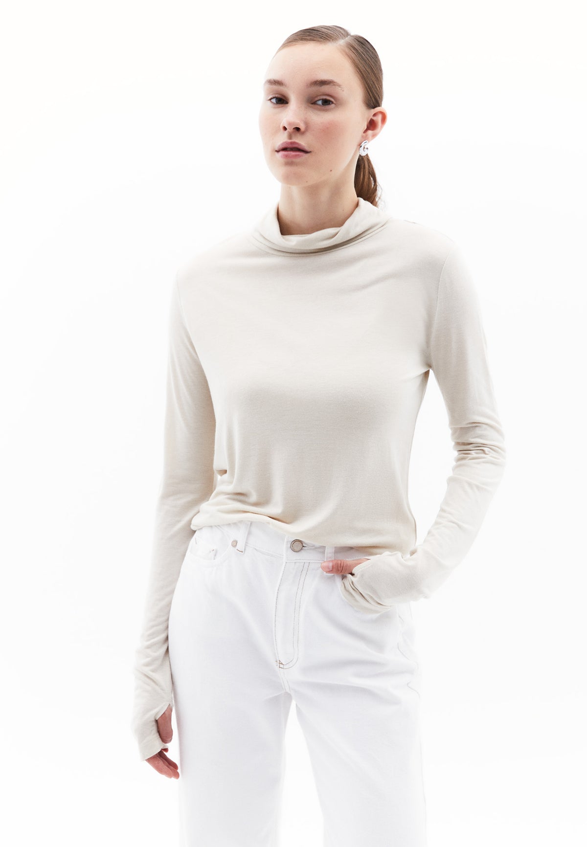 Turtleneck Long Sleeve T-Shirt - ANCIENT SCROLL