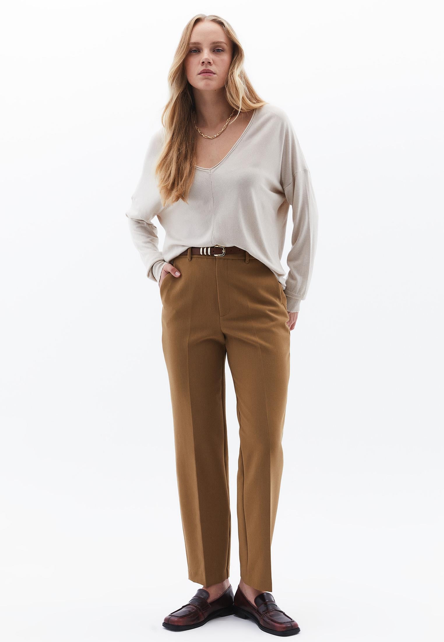 V Neck Long Sleeve Knitwear - ANCIENT SCROLL