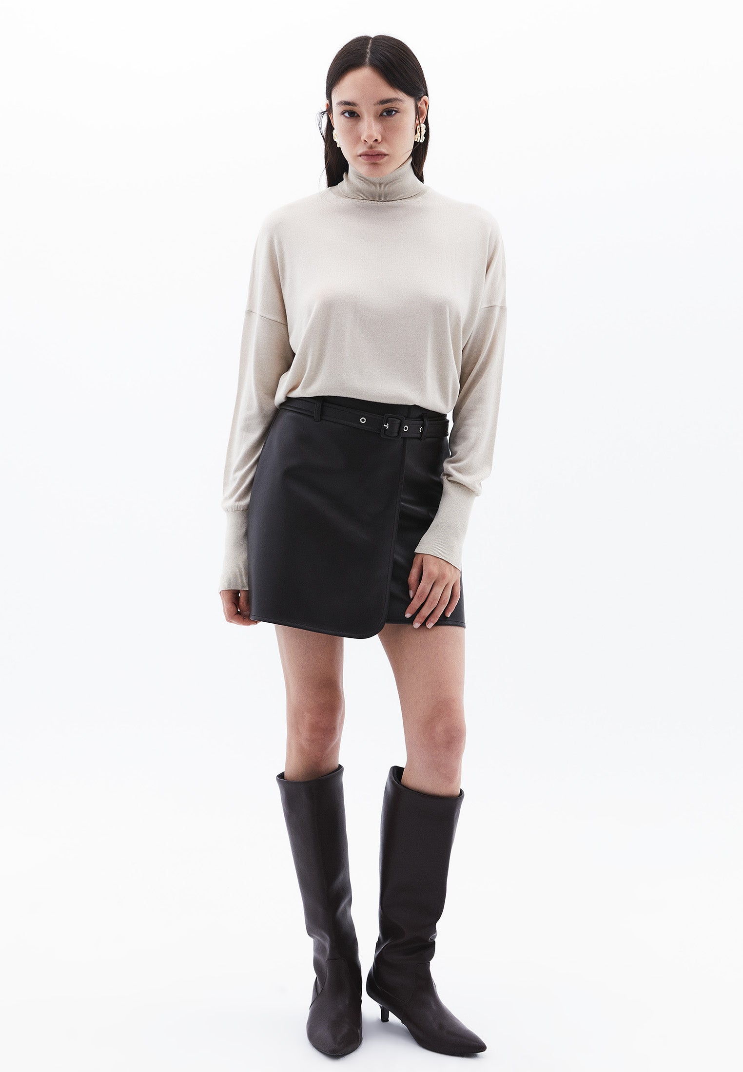 Turtleneck Long Sleeve Comfortable Knitwear - ANCIENT SCROLL