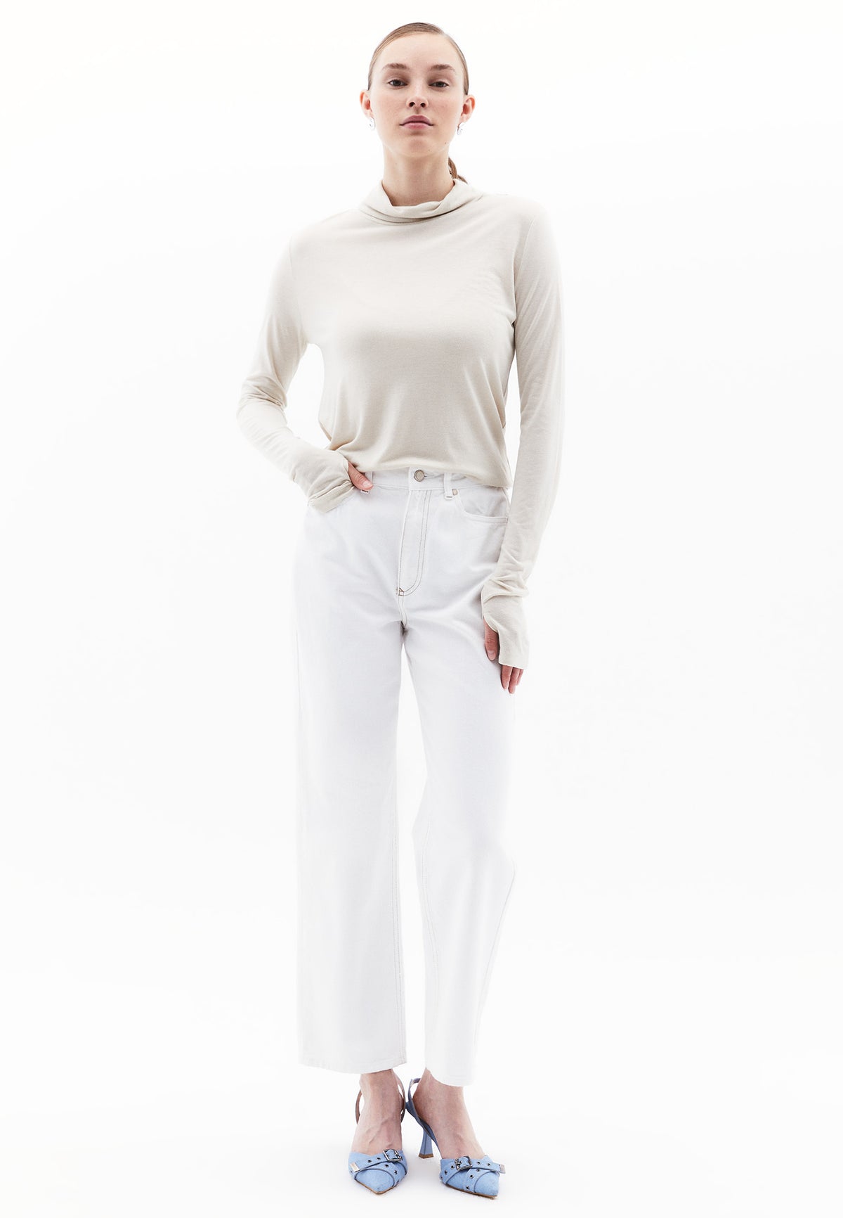 Turtleneck Long Sleeve T-Shirt - ANCIENT SCROLL