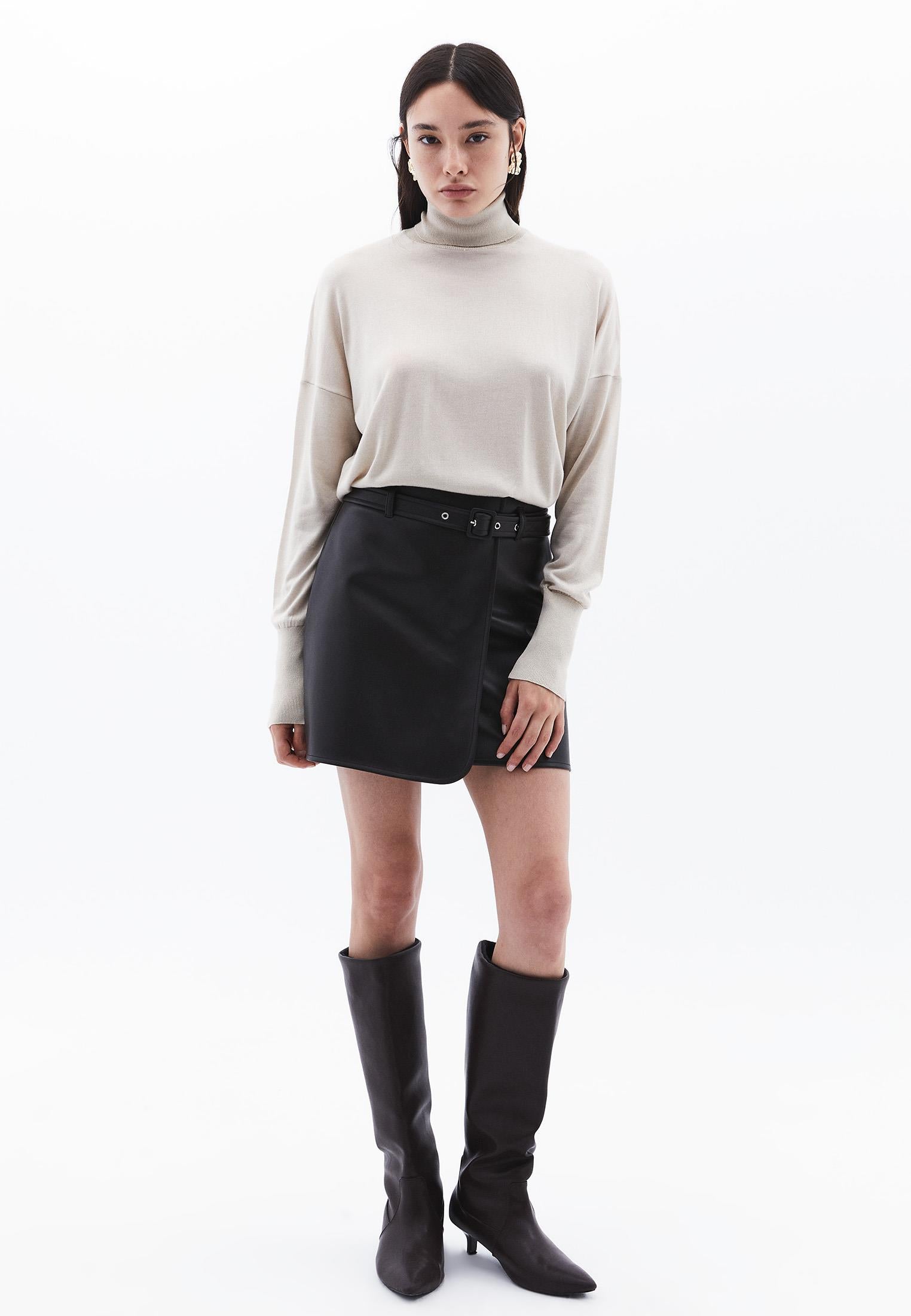 Turtleneck Long Sleeve Comfortable Knitwear - ANCIENT SCROLL