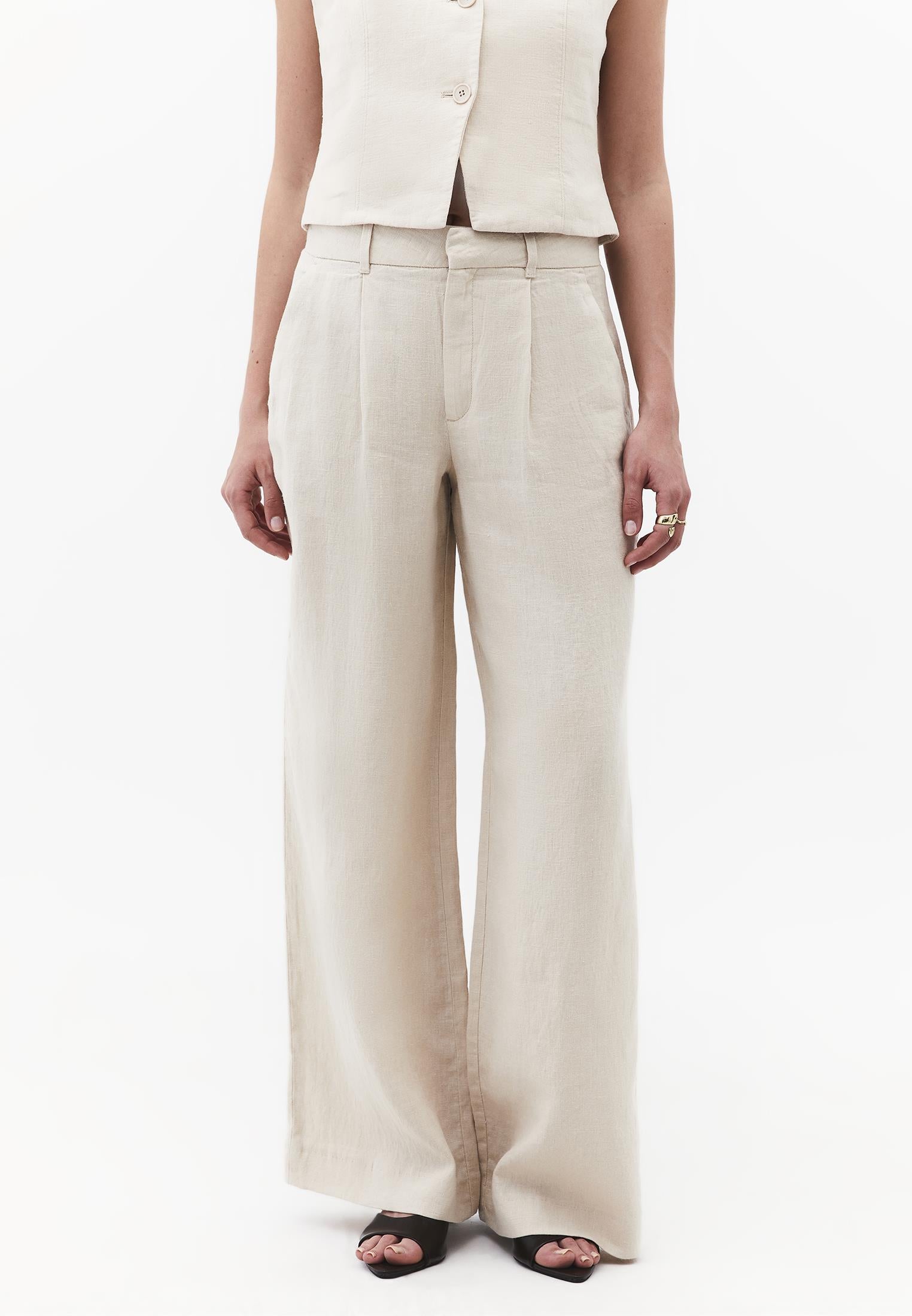 Pleated Wide Leg Pants - ANCIENT SCROLL