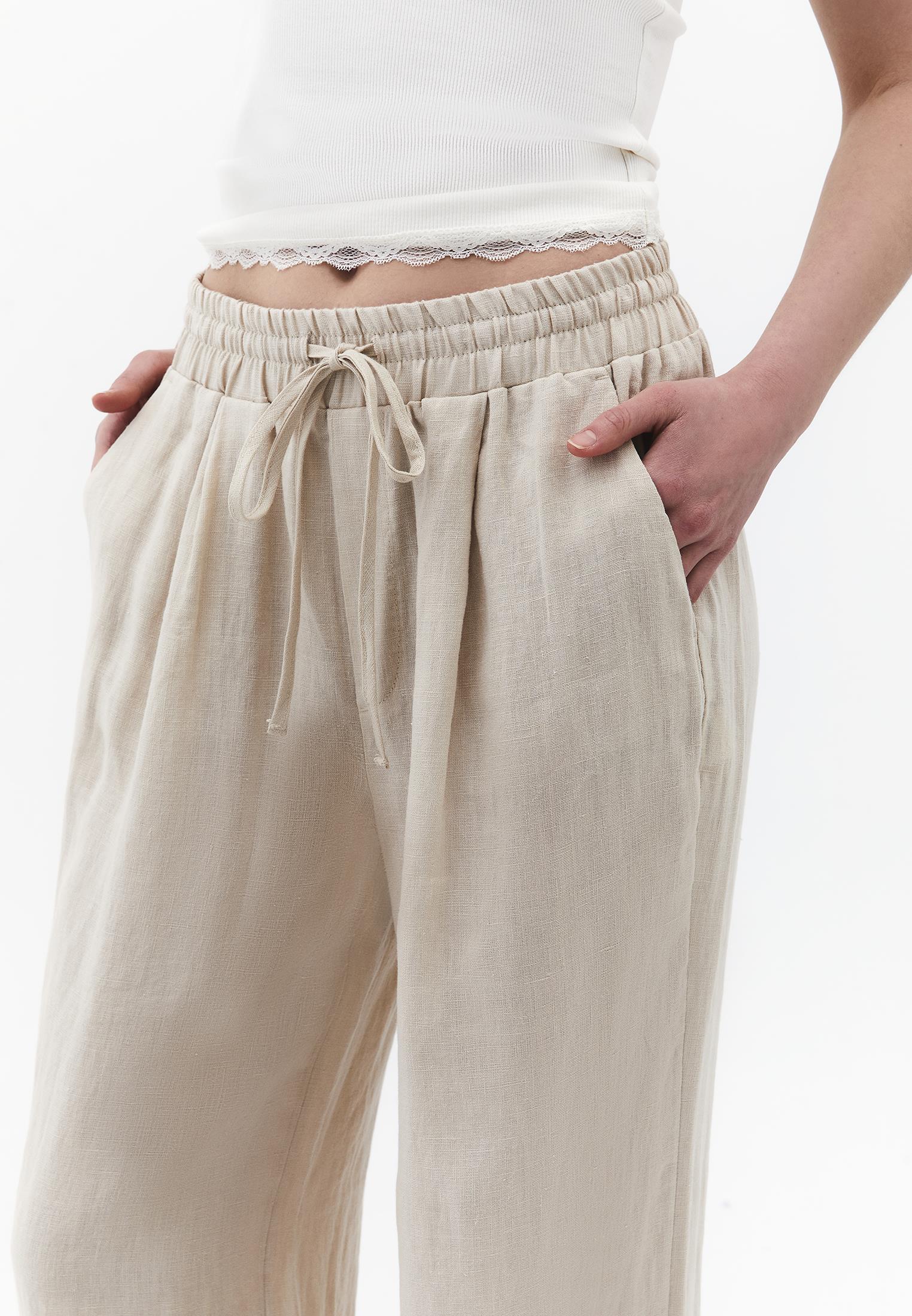 Wide Leg Ultra High Waist Tie Pants - ANCIENT SCROLL