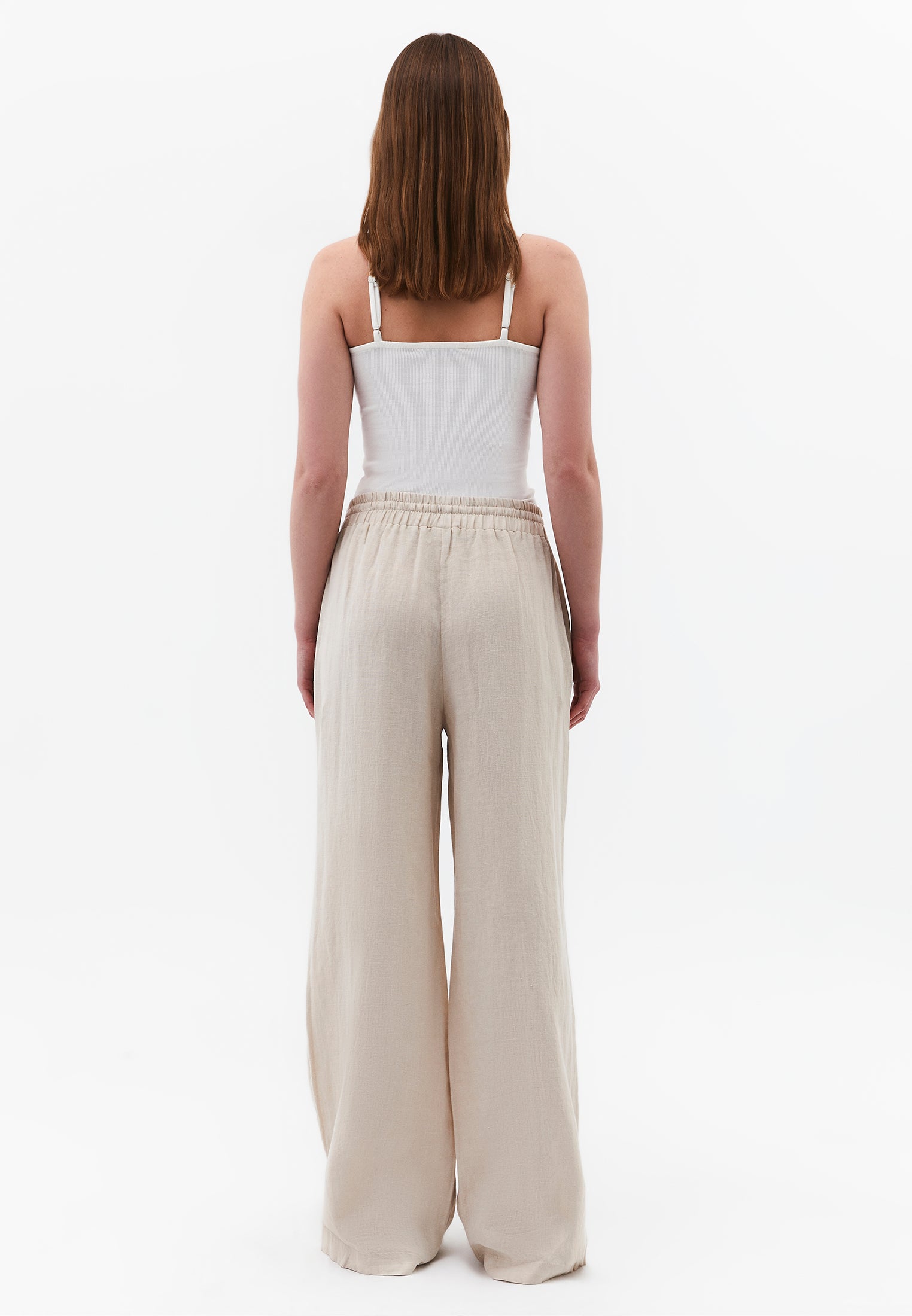 Wide Leg Ultra High Waist Tie Pants - ANCIENT SCROLL