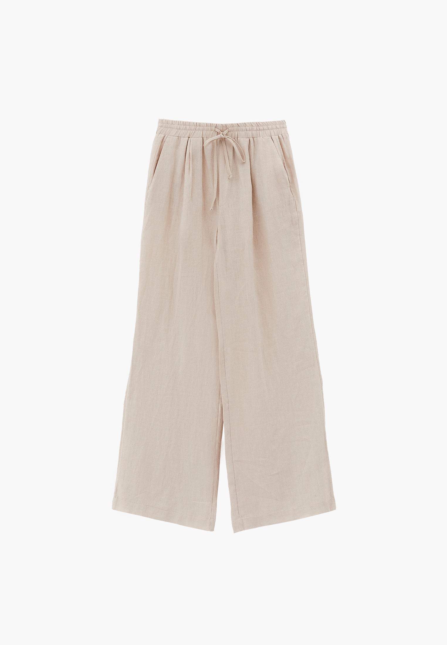 Wide Leg Ultra High Waist Tie Pants - ANCIENT SCROLL