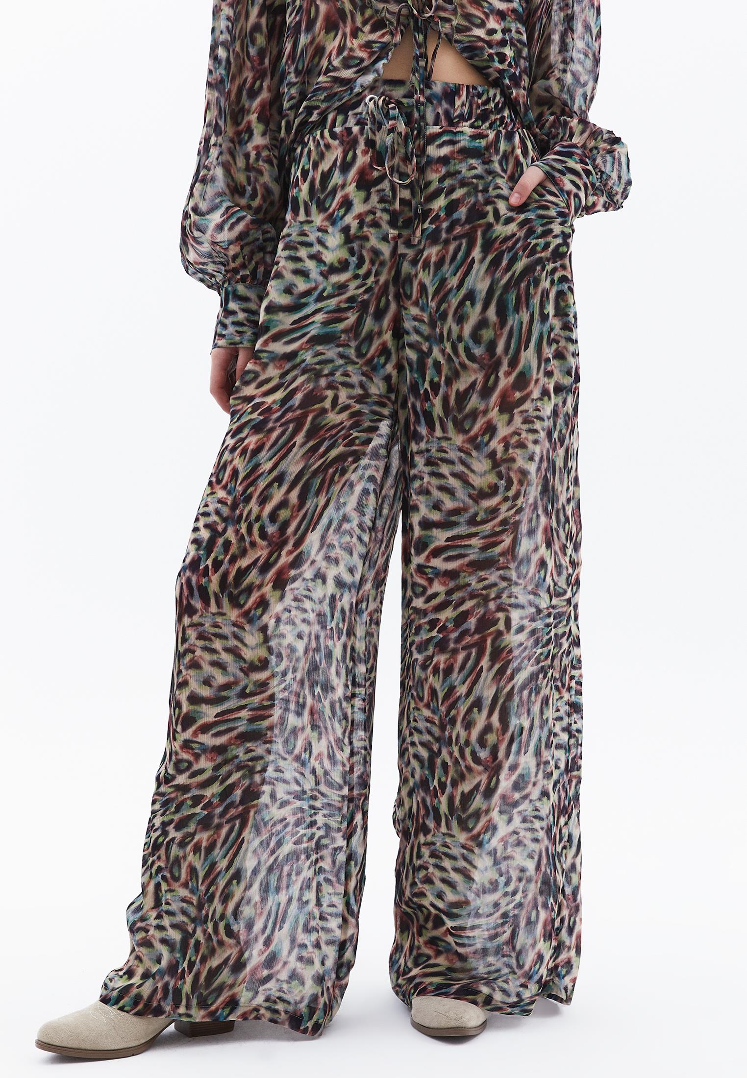 Wide Leg High Waist Pants - ANIMAL COMB