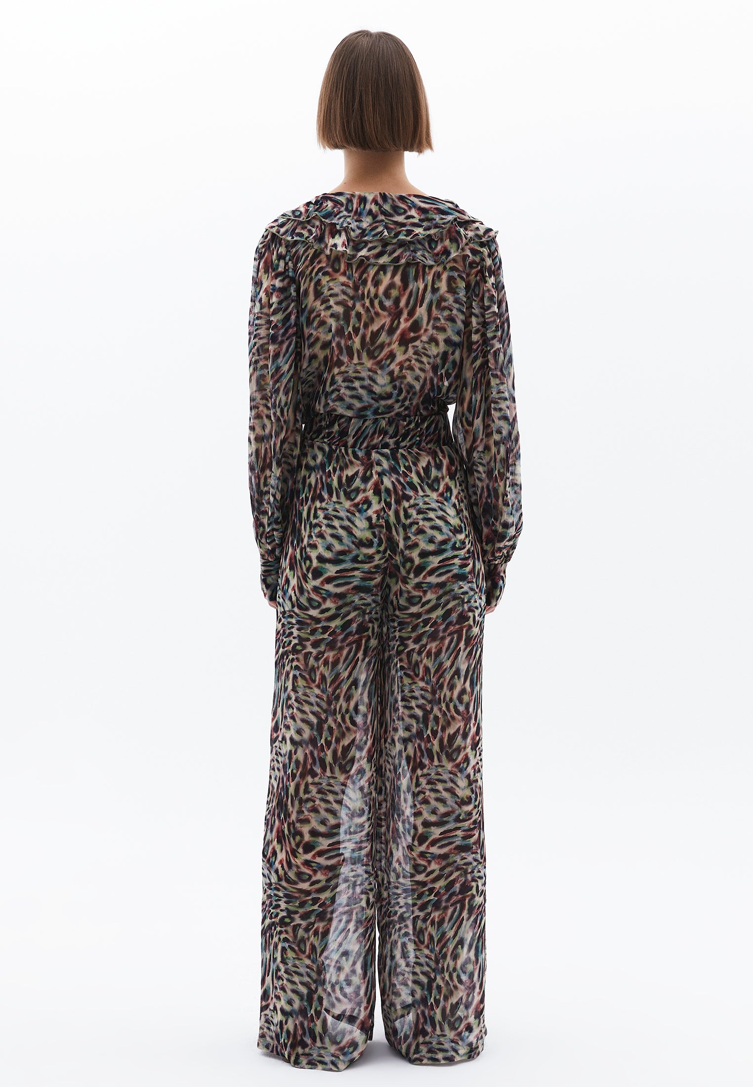 Wide Leg High Waist Pants - ANIMAL COMB