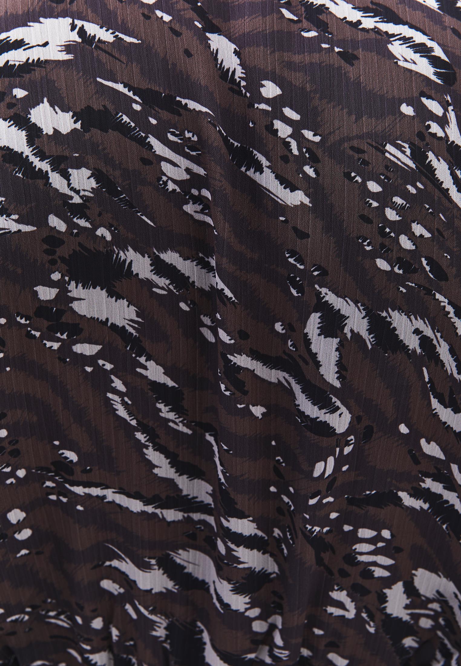 Chiffon V Neck Dress - ANIMAL PRINT