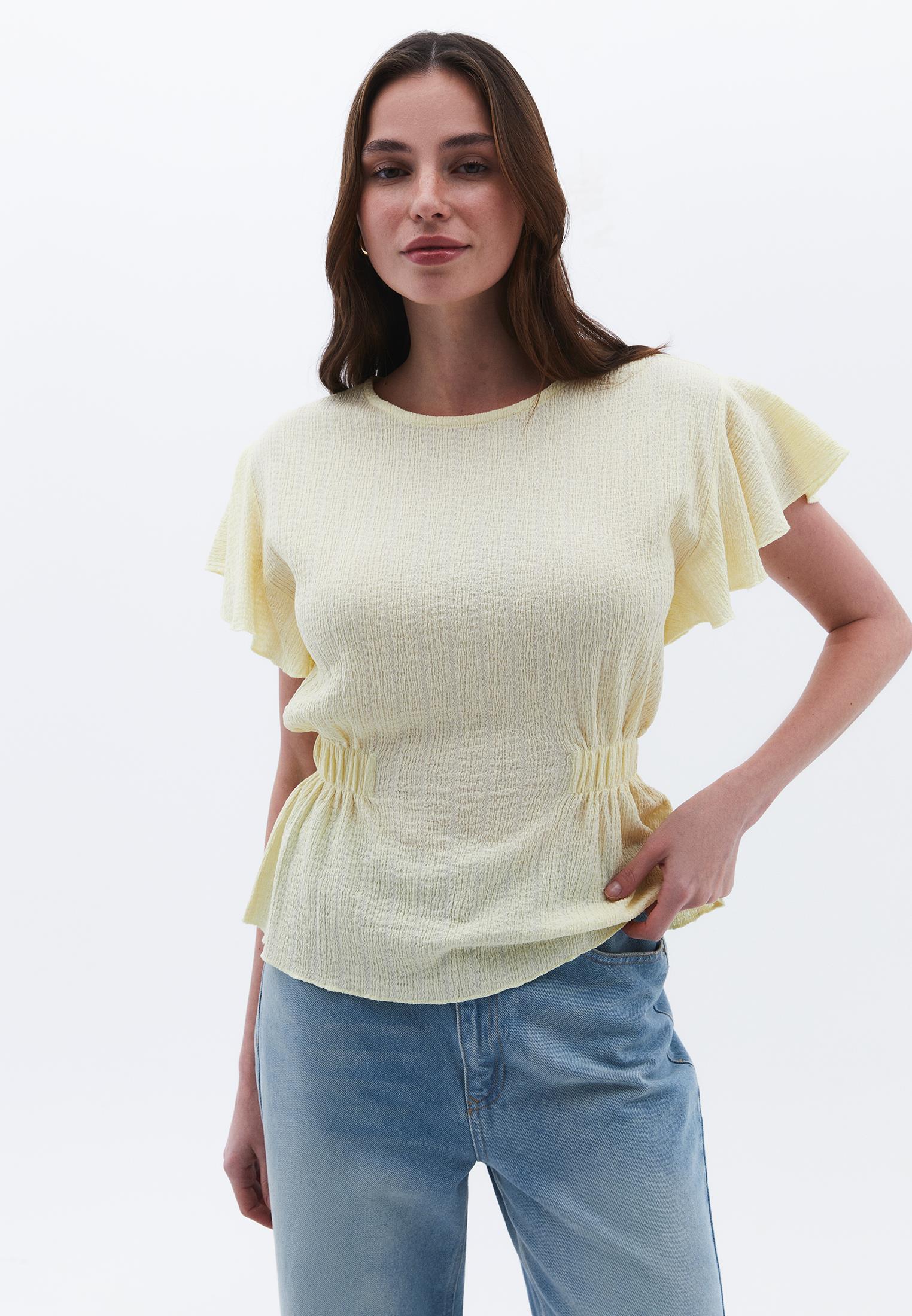 Butterfly Sleeve Standard Blouse - ANISE FLOWER