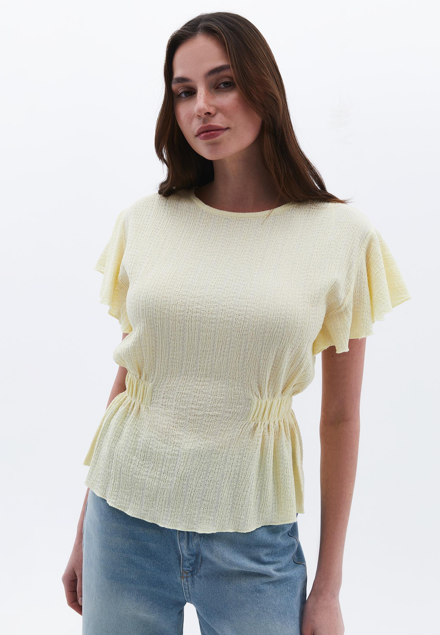 Butterfly Sleeve Standard Blouse - ANISE FLOWER