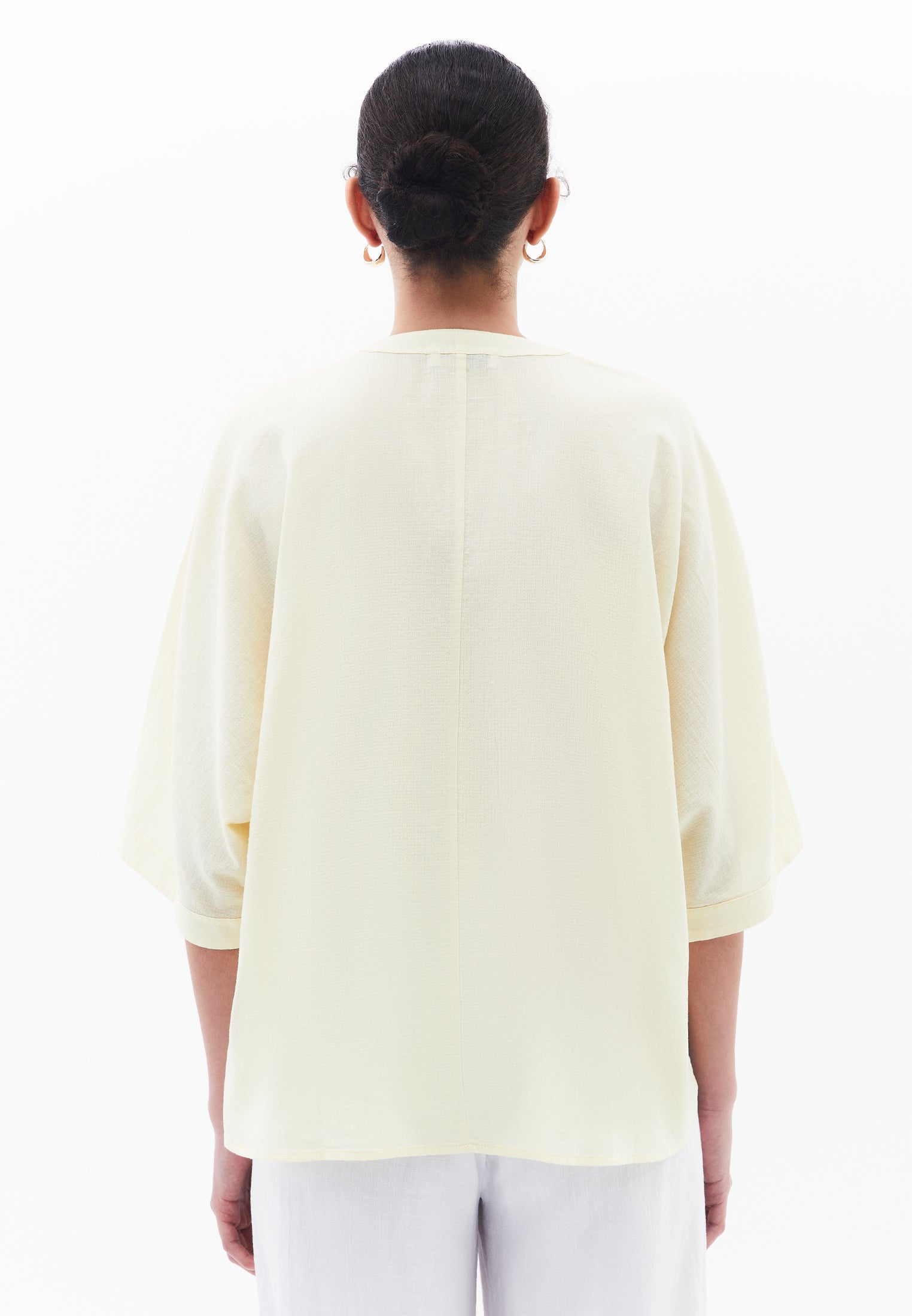 3/4 Sleeve Cotton Shirt - ANISE FLOWER