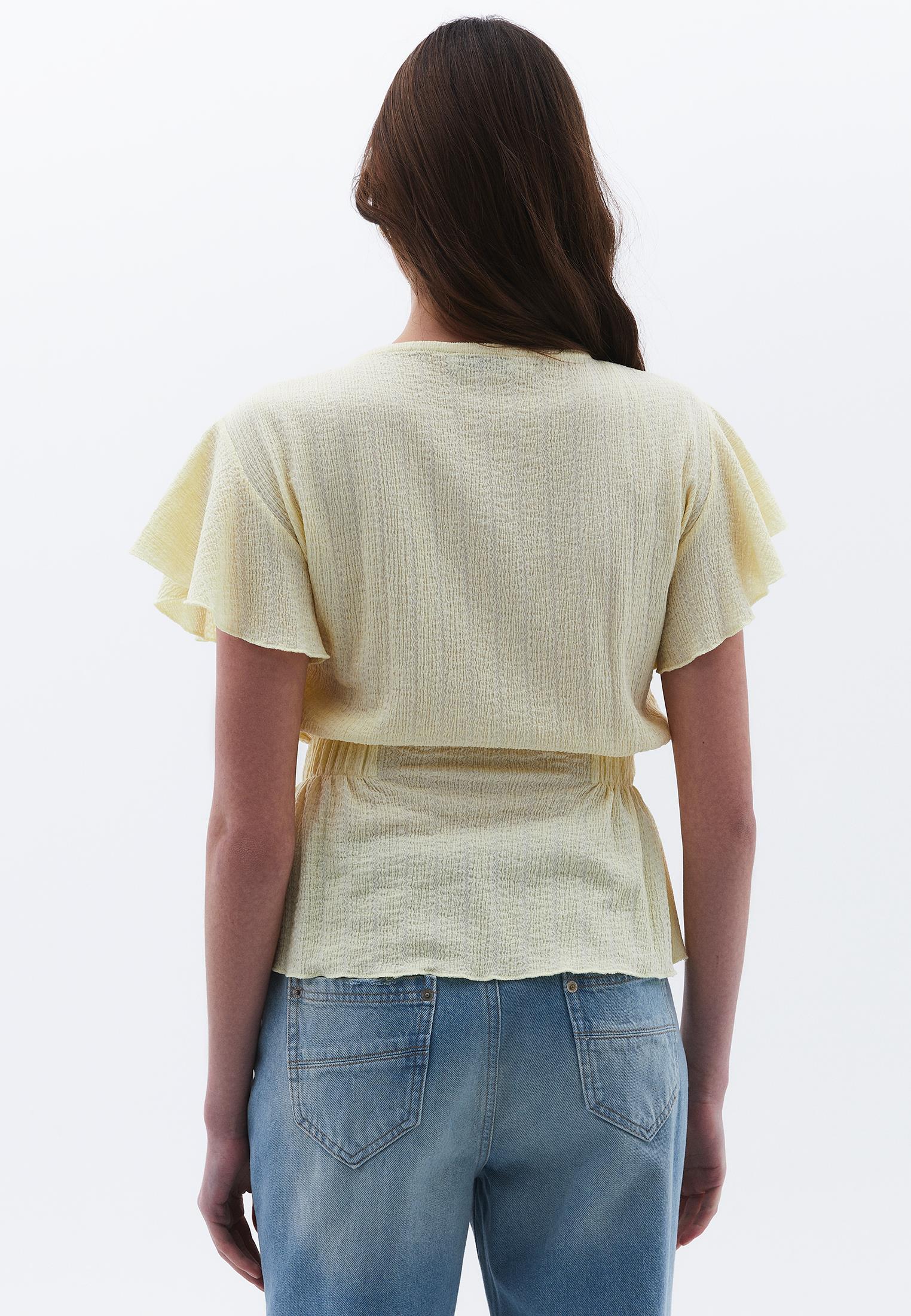 Butterfly Sleeve Standard Blouse - ANISE FLOWER