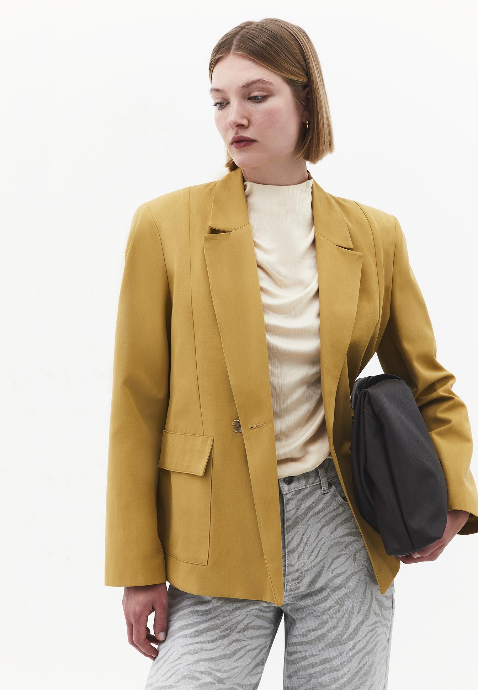 Oversize Double Breasted Blazer Jacket - ANTELOPE
