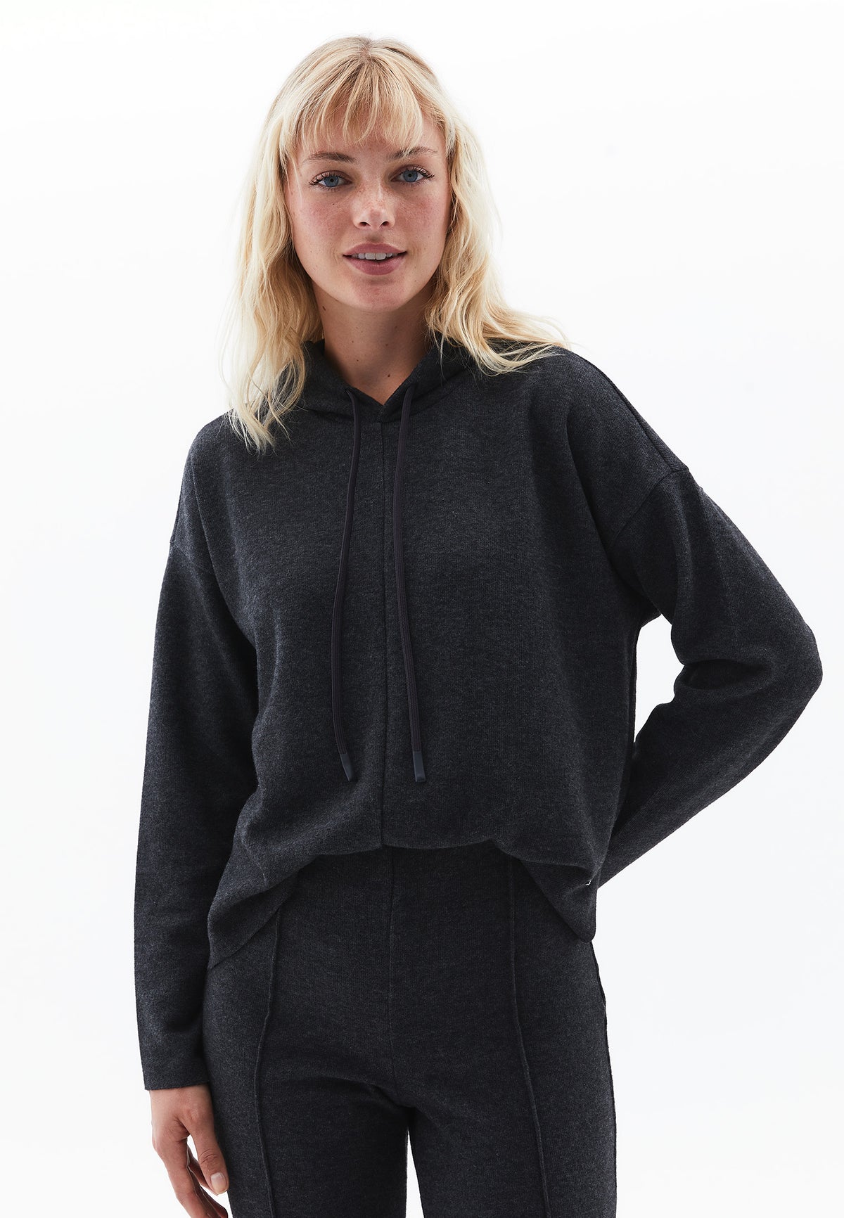 Loose Hooded Tunic - ANTHRA MELANGE