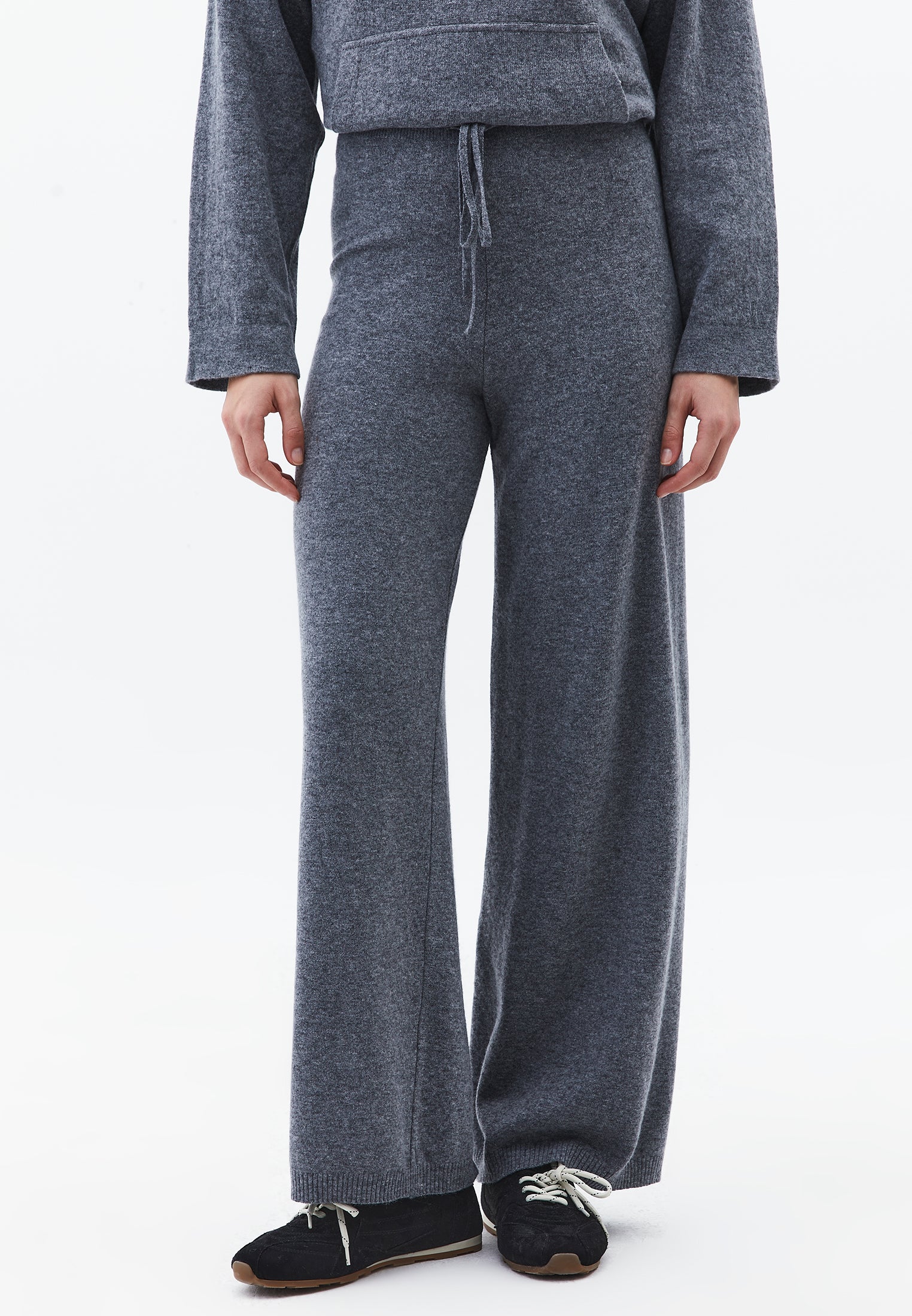 Straight Leg Normal Waist Long Pants - ANTHRA MELANGE
