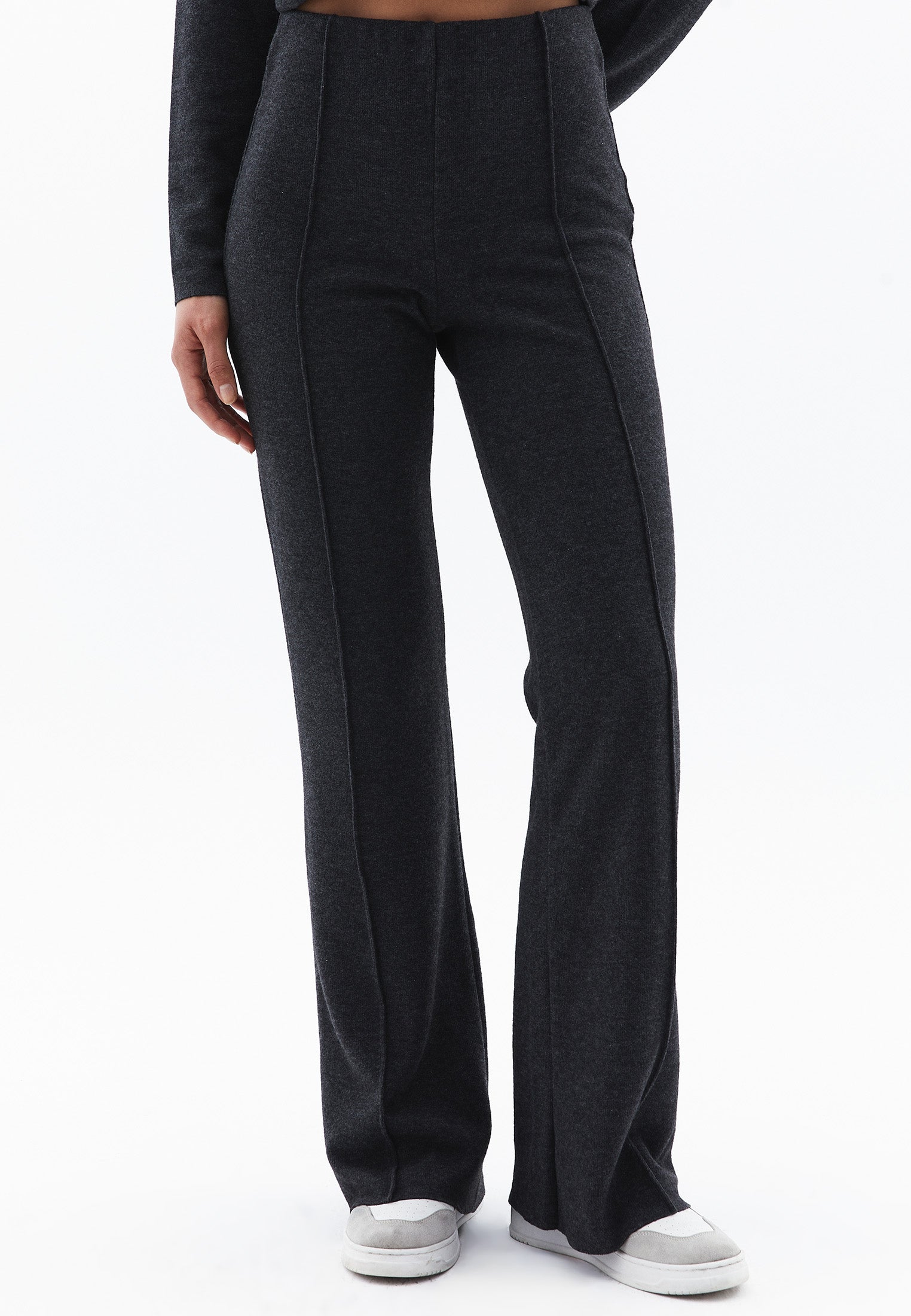 High Waist Spanish Leg Pants - ANTHRA MELANGE