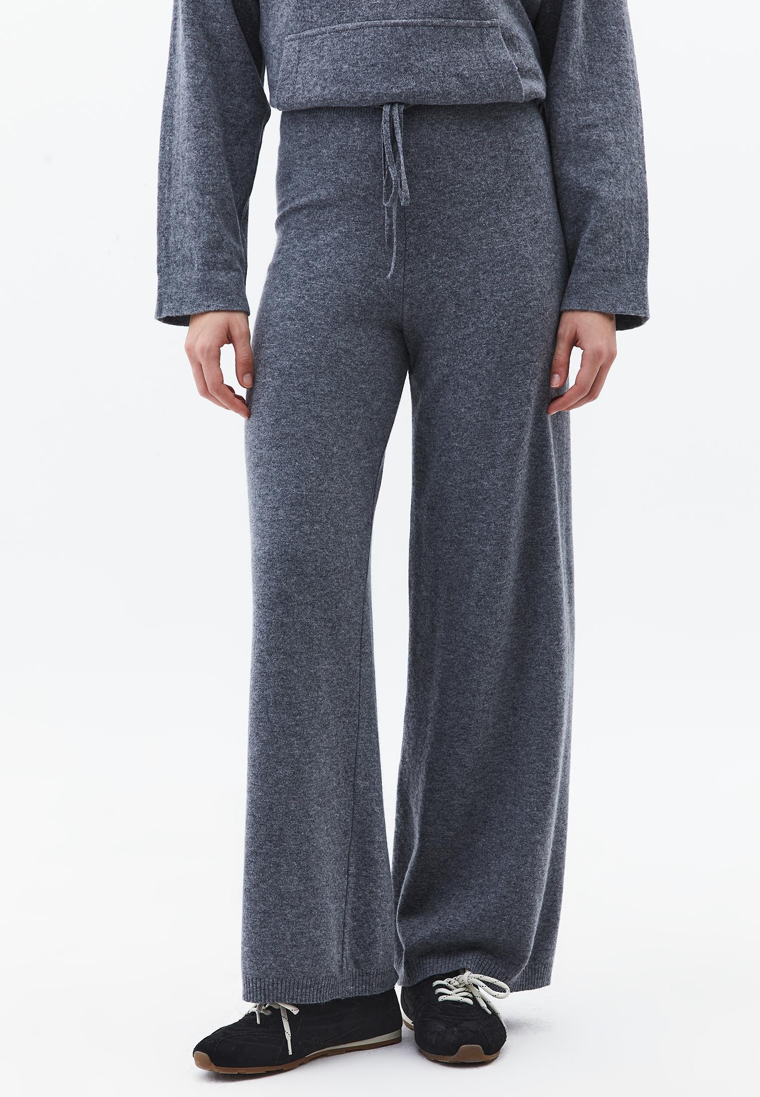 Straight Leg Normal Waist Long Pants - ANTHRA MELANGE
