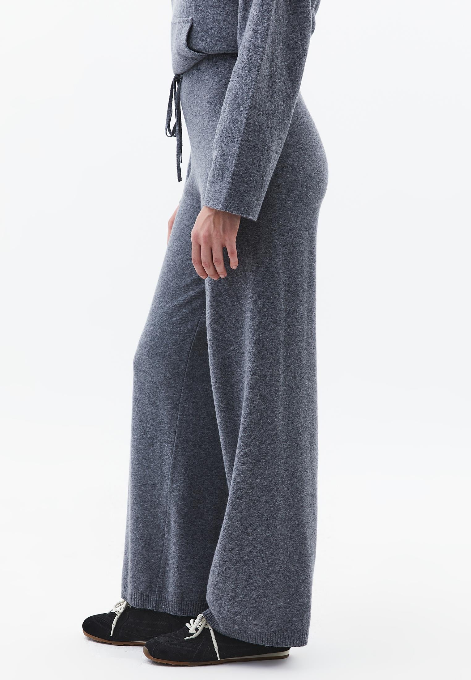 Straight Leg Normal Waist Long Pants - ANTHRA MELANGE