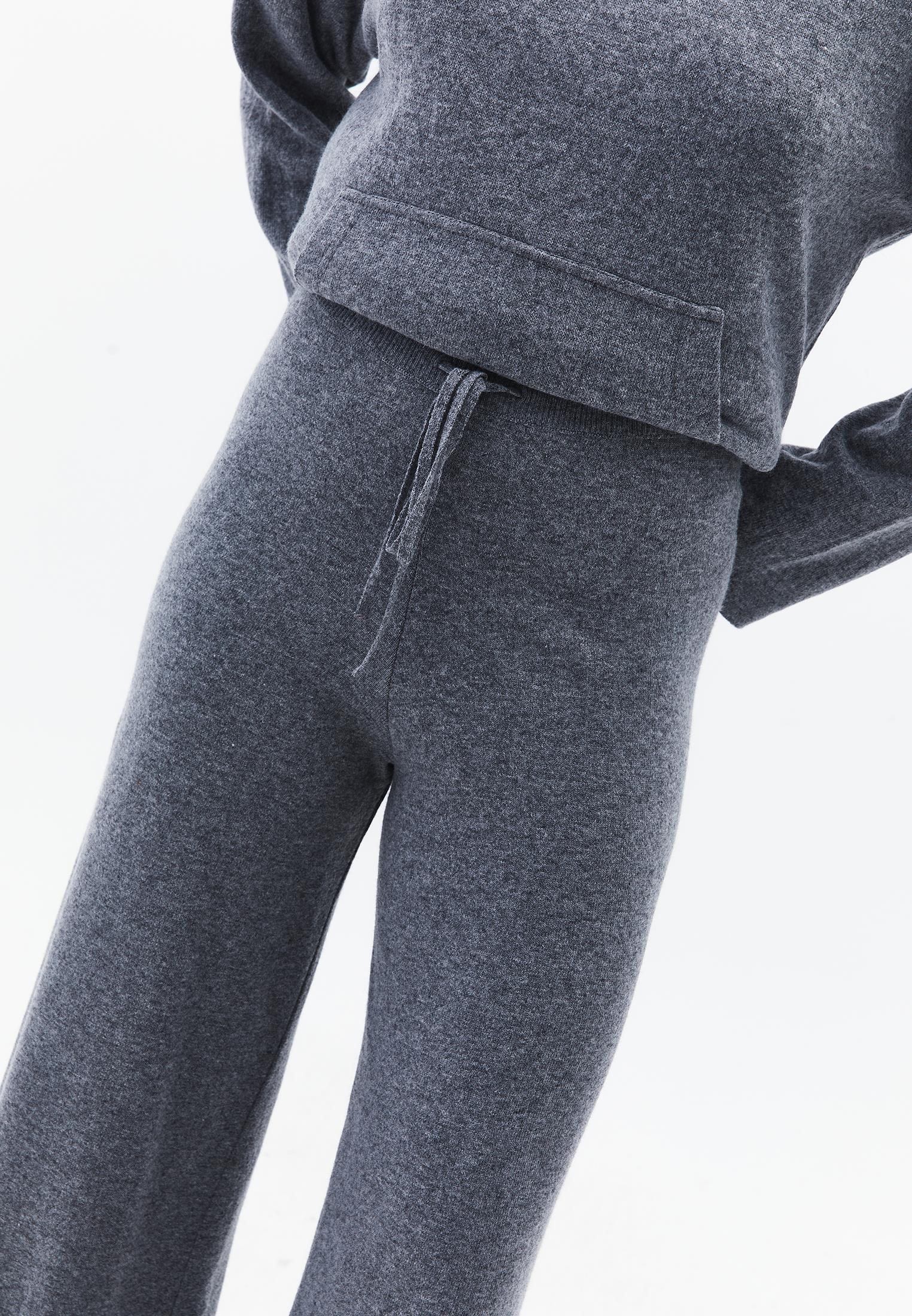 Straight Leg Normal Waist Long Pants - ANTHRA MELANGE