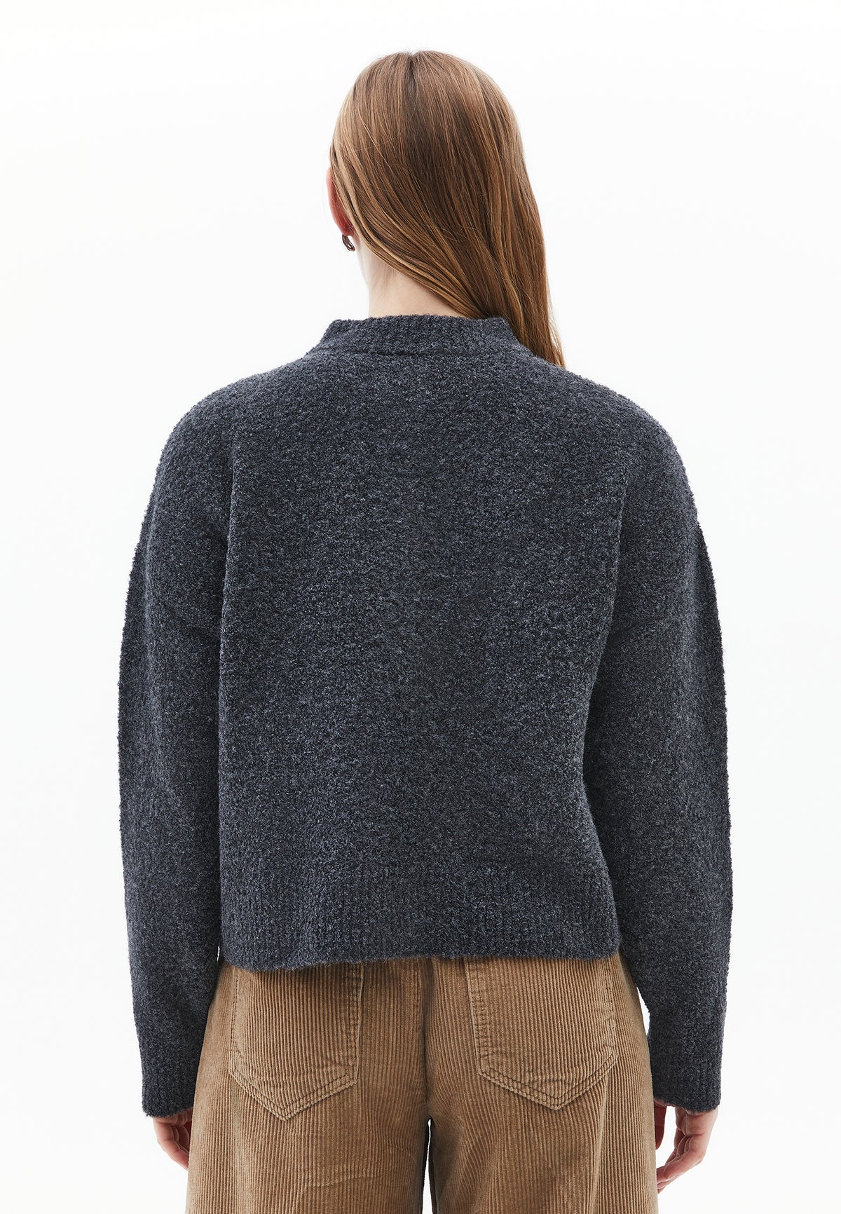 Button Detailed Short Cardigan - ANTHRA MELANGE