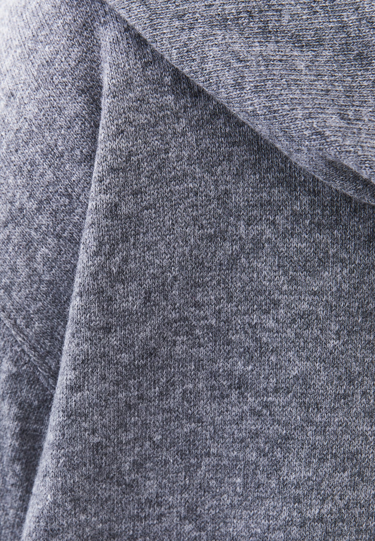 Hooded Long Sleeve Knit Sweatshirt - ANTHRA MELANGE