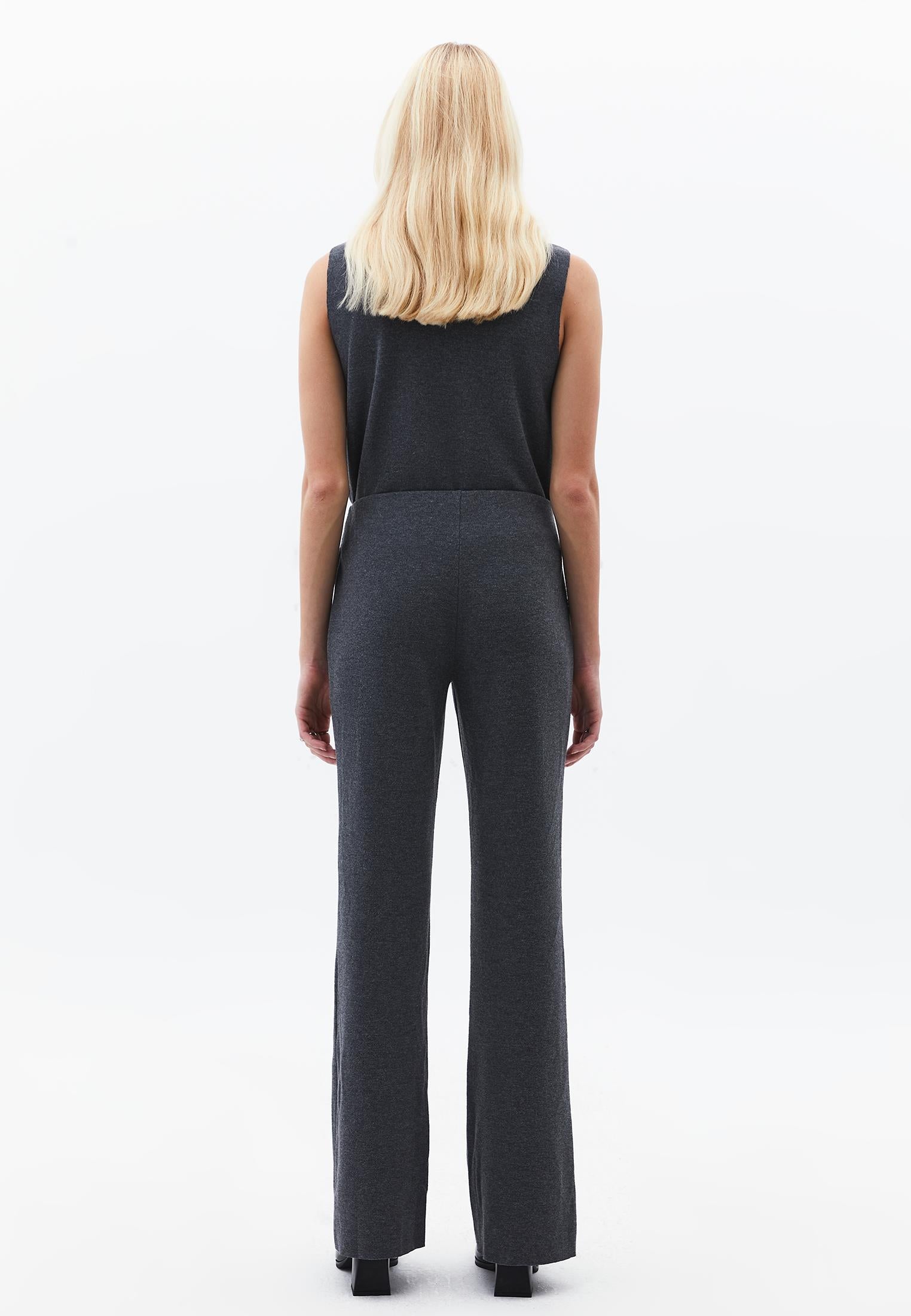 High Waist Spanish Leg Pants - ANTHRA MELANGE